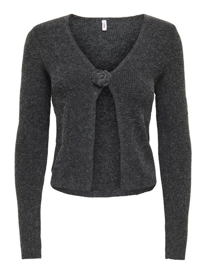 ONLY Strickjacke ONLRICA LS RIB FLOWER CARDI CC KNT Materialmix, regular fit