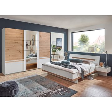 Lomadox Schwebetürenschrank GRANADA-43 Schlafzimmer mit Spiegel in weiß mit Artisan Eiche Nb. 270/210/64 cm