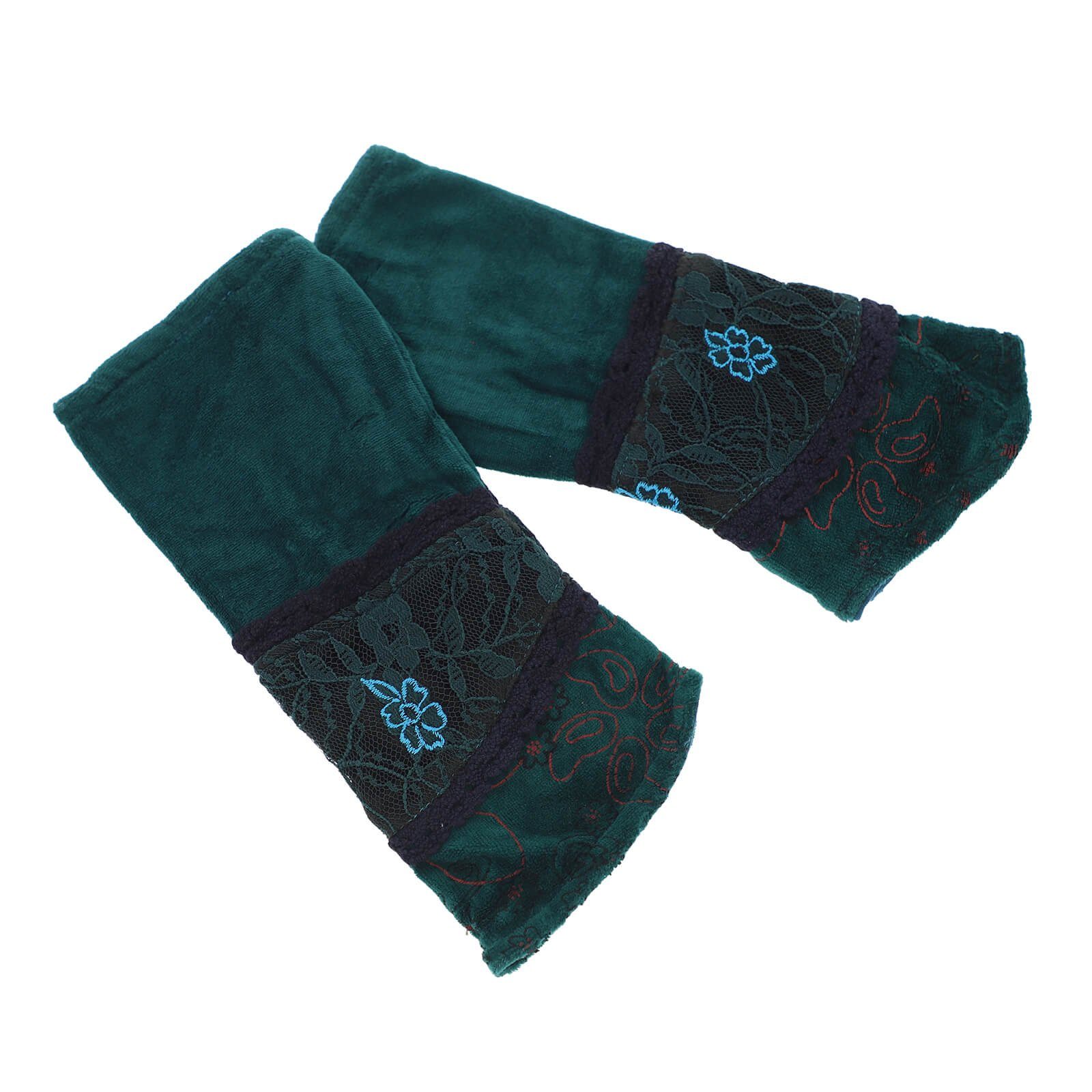 KUNST UND MAGIE Armstulpen Kunst&Magie Damen Samt Armstulpen Stulpen Handwärmer Handschuhe+Spitze