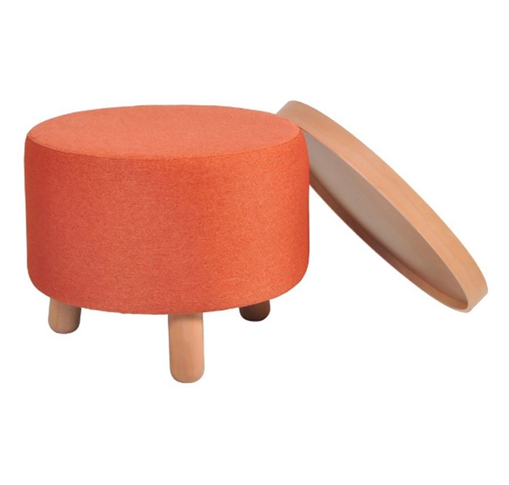 Teracotta, Tablett Orange Hocker Ablagefläche abnehmbare Sitzhocker Beistelltisch mit dasmöbelwerk Molde