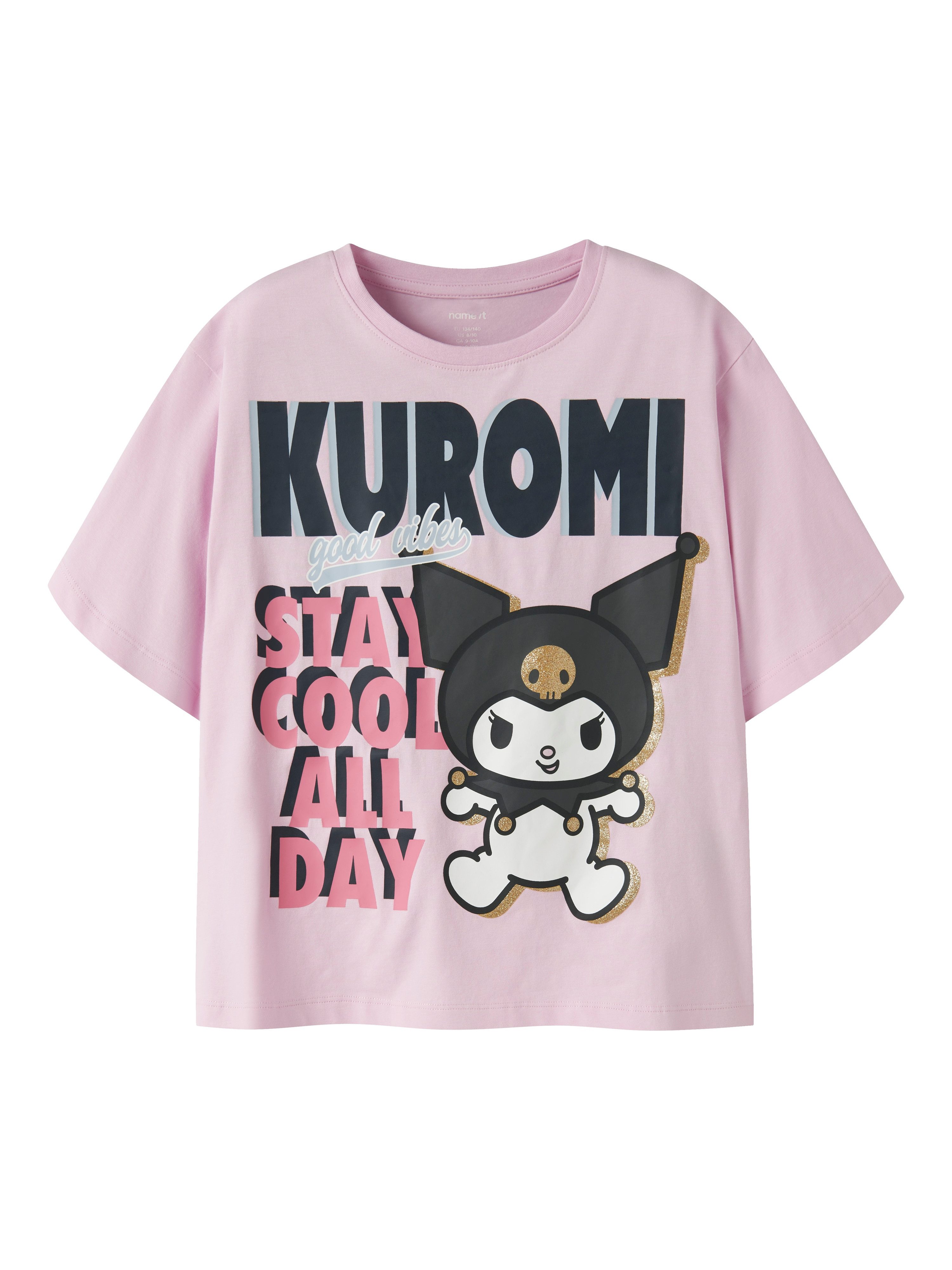 Name It T-Shirt NKFJYNEL HELLOK SS NREG TOP BOX NOOS SKY Baumwollmischung, regular fit