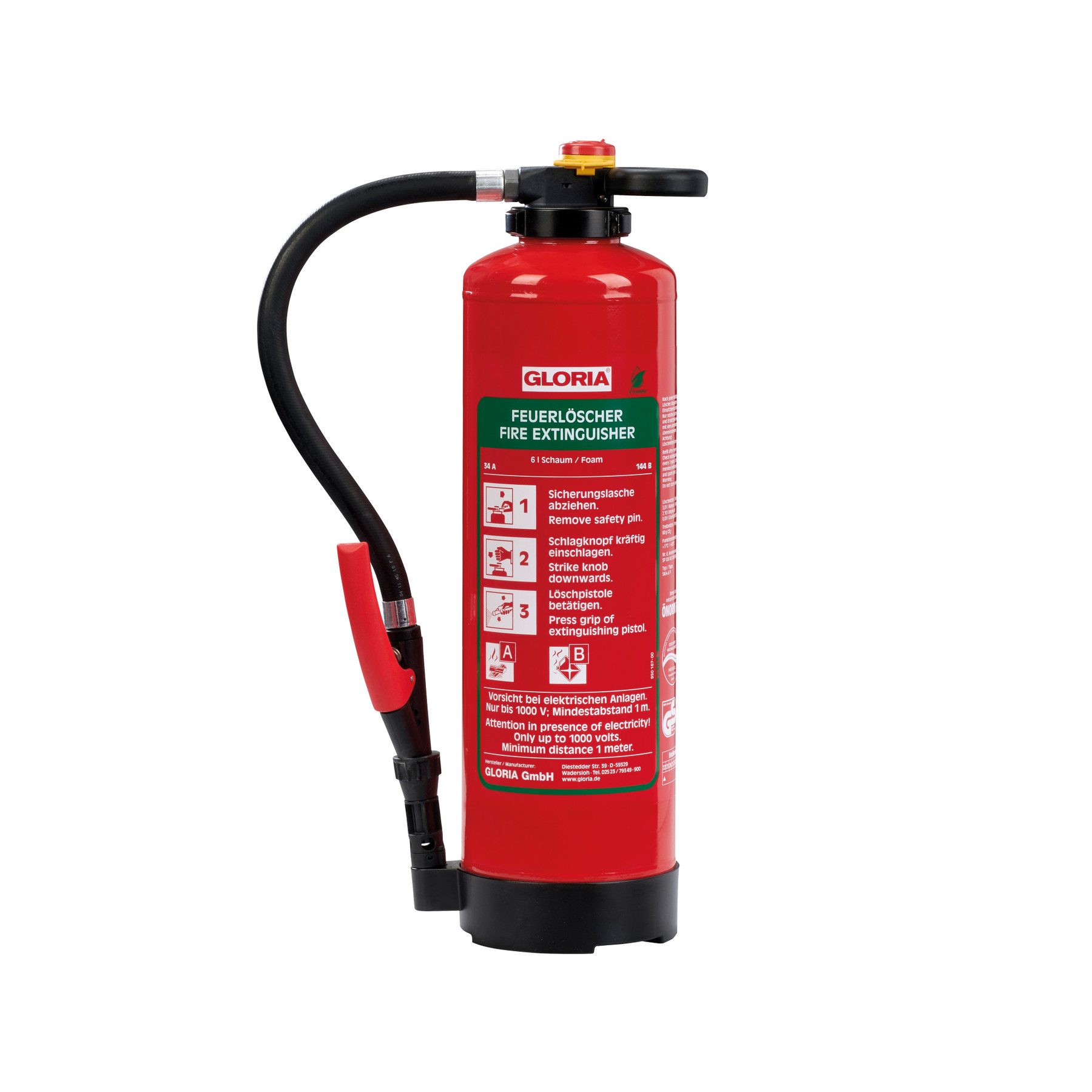 Gloria Schaum-Feuerlöscher GLORIA Feuerlöscher, SKA+ 6 PRO, Schaum, Fluorfrei, 6 l