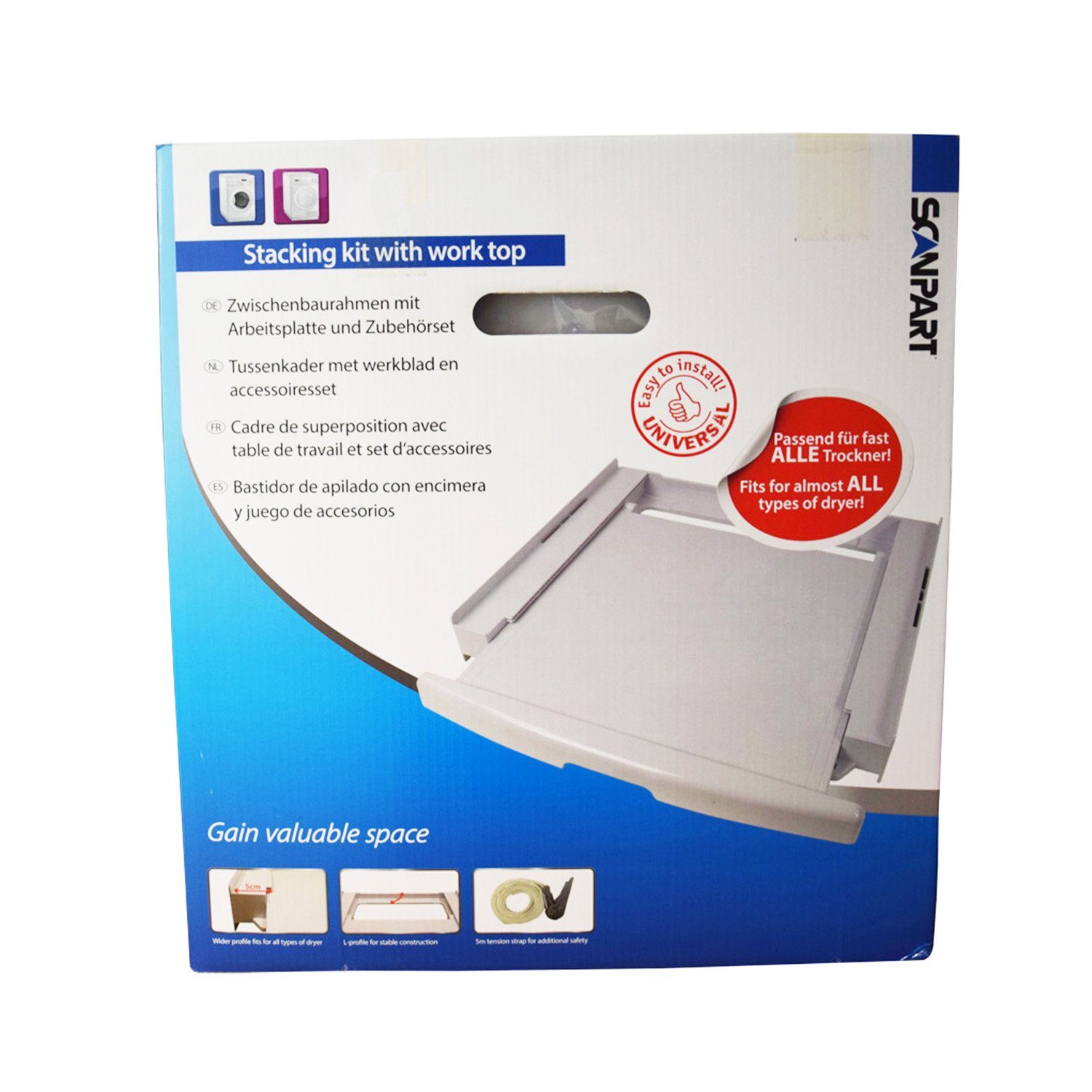 Scanpart Zwischenbaurahmen Zwischenbaurahmen mit Arbeitsplatte und Spanngurt aus Kunststoff (1-St)