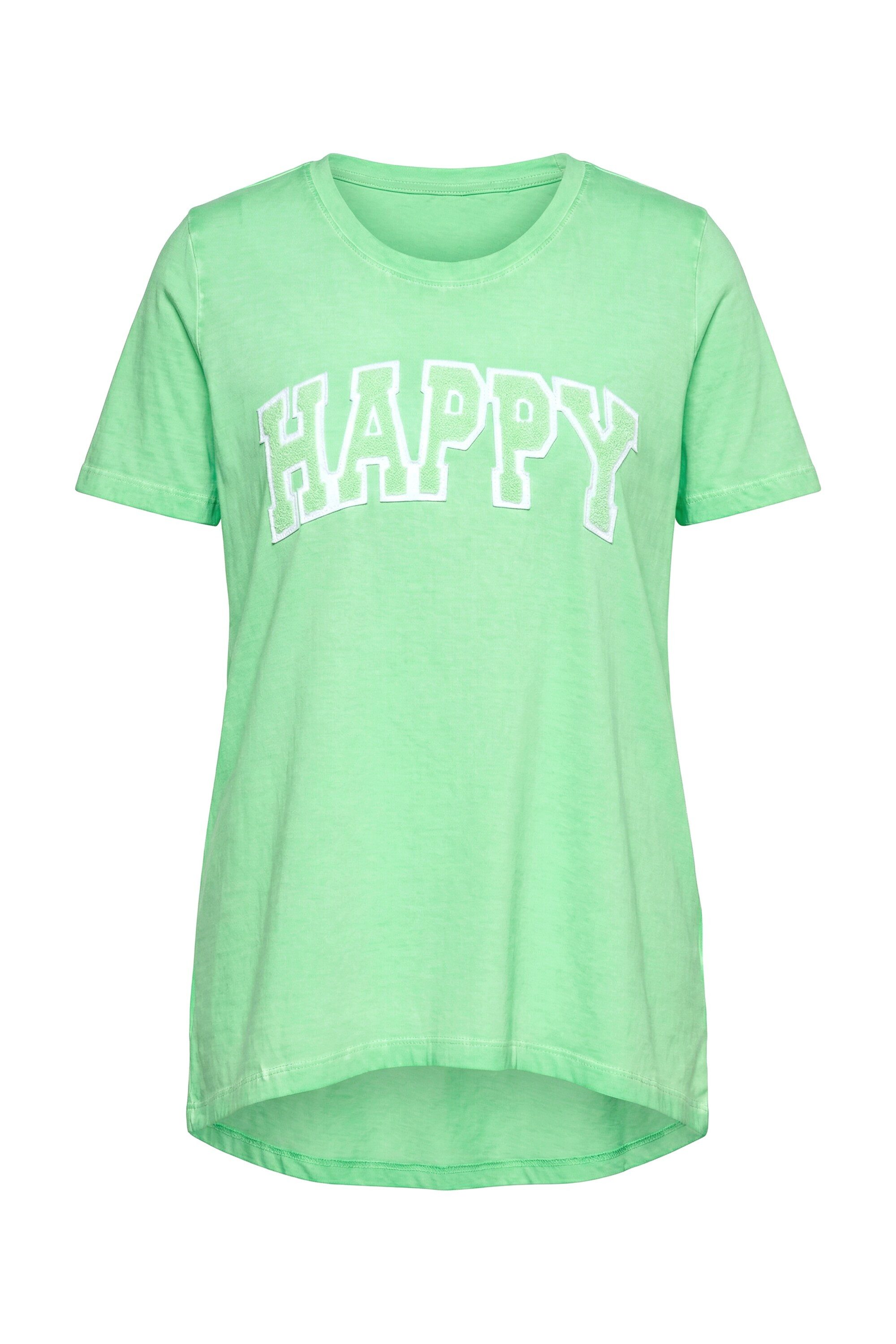 Angel of Style T-Shirt T-Shirt A-Linie oil washed Happy Applikation günstig online kaufen