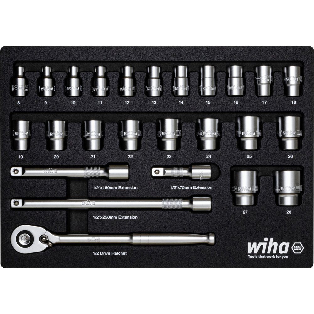 Wiha Ratsche Wiha 44740 Steckschlüsseleinsatz-Set 1/2" 395 mm