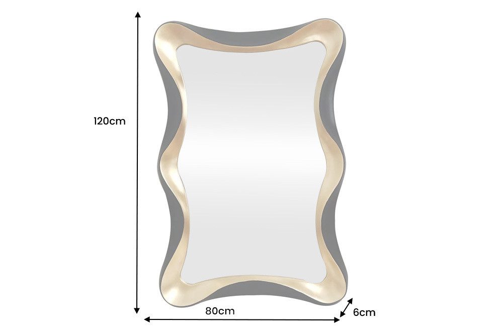 riess-ambiente Wandspiegel ALICE 120cm gold-schwarz – organische Form, variabel, Accessoire (Einzelartikel, 1-St), dekorativer Spiegel als Hingucker – ideal für Wohnzimmer und Flur