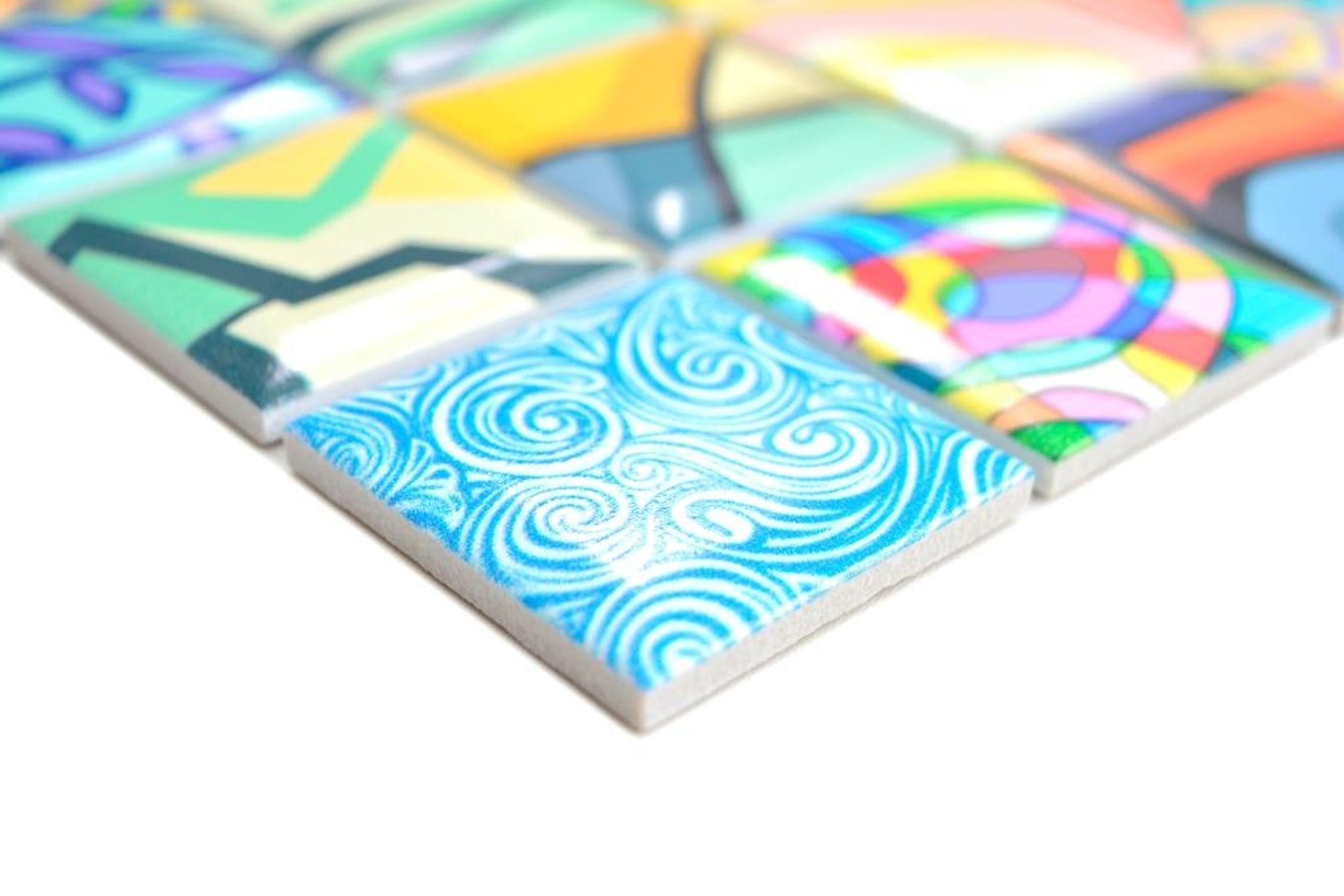 Mosani Mosaikfliesen Keramik Mosaik Fliese Bunte Retro Mosaikfliesen POP UP ART – Bild 3 von 5