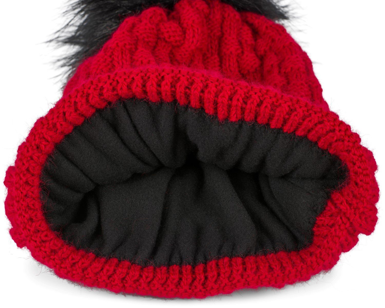 styleBREAKER Bommelmütze Strick Bommelmütze mit Flecht Muster (1-St) günstig online kaufen