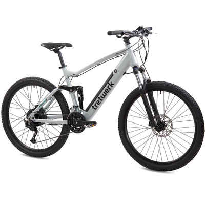 Tretwerk E-Bike Commander Fully, 27 Gang Shimano Alivio M3100 SGS Shadow Schaltwerk, Kettenschaltung, Heckmotor, Tretwerk Commander Fully E Bike Mountainbike 175-190cm 27,5" Pedelec