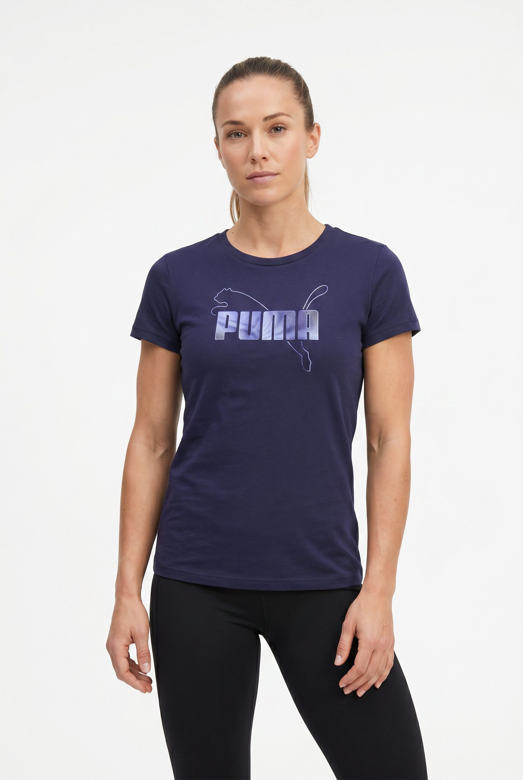 PUMA T-Shirt ESS LOGO LAB METALLIC TEE Regular Fit, mit Rundhalsausschnitt, aus Baumwolle