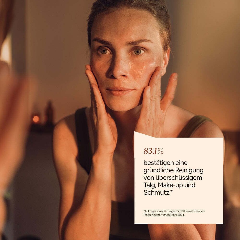 JUNGLÜCK Gesichtsreinigungsgel Reinigungsöl - Make-Up Entferner mit Bio Arganöl, 1-tlg., Milde Reinigung besonders für ausgeglichene und Mischhaut