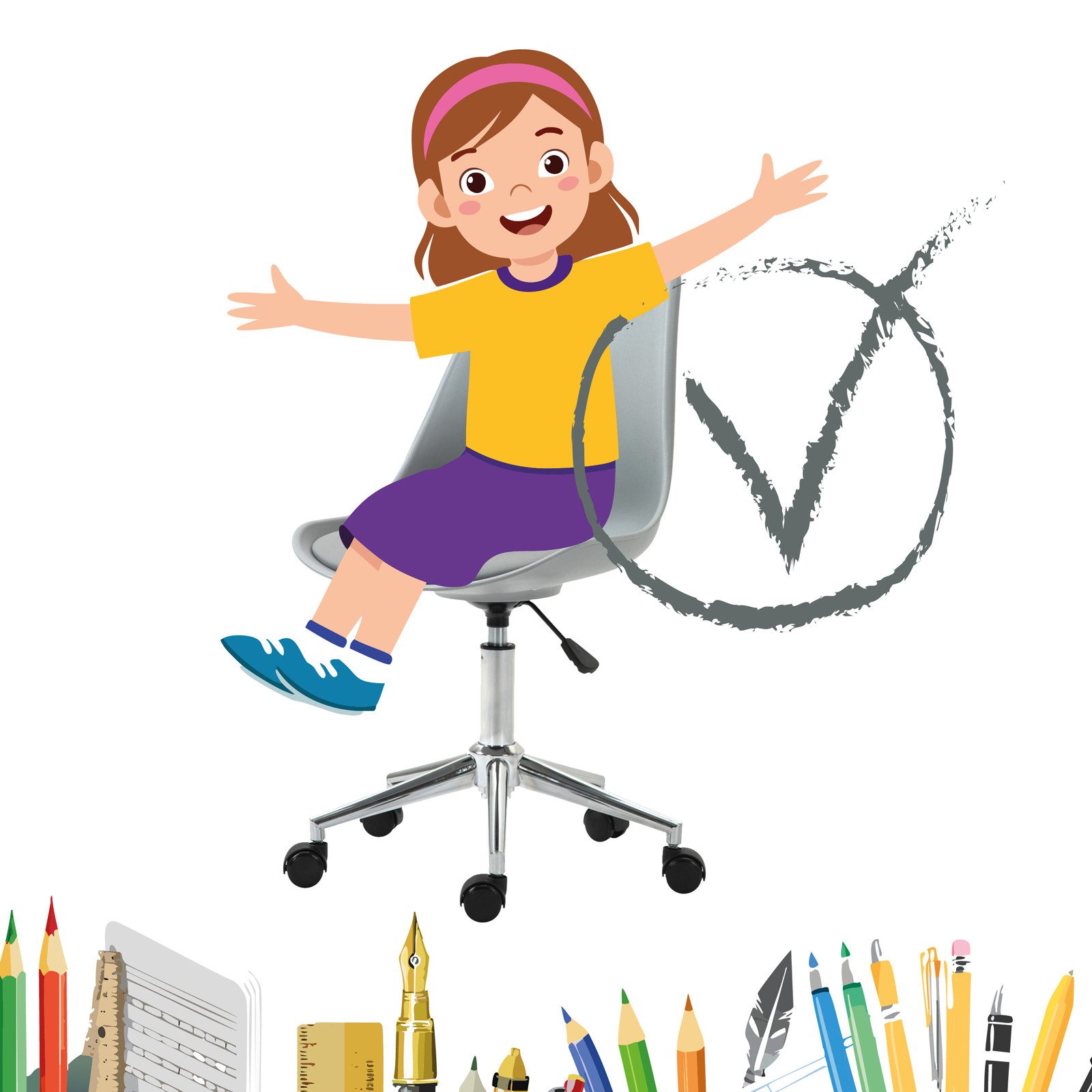 SVITA Schreibtischstuhl EDDY (Paket, 1 St), stufenlos höhenverstellbar, hoher Sitzkomfort, bodenschonende Rollen