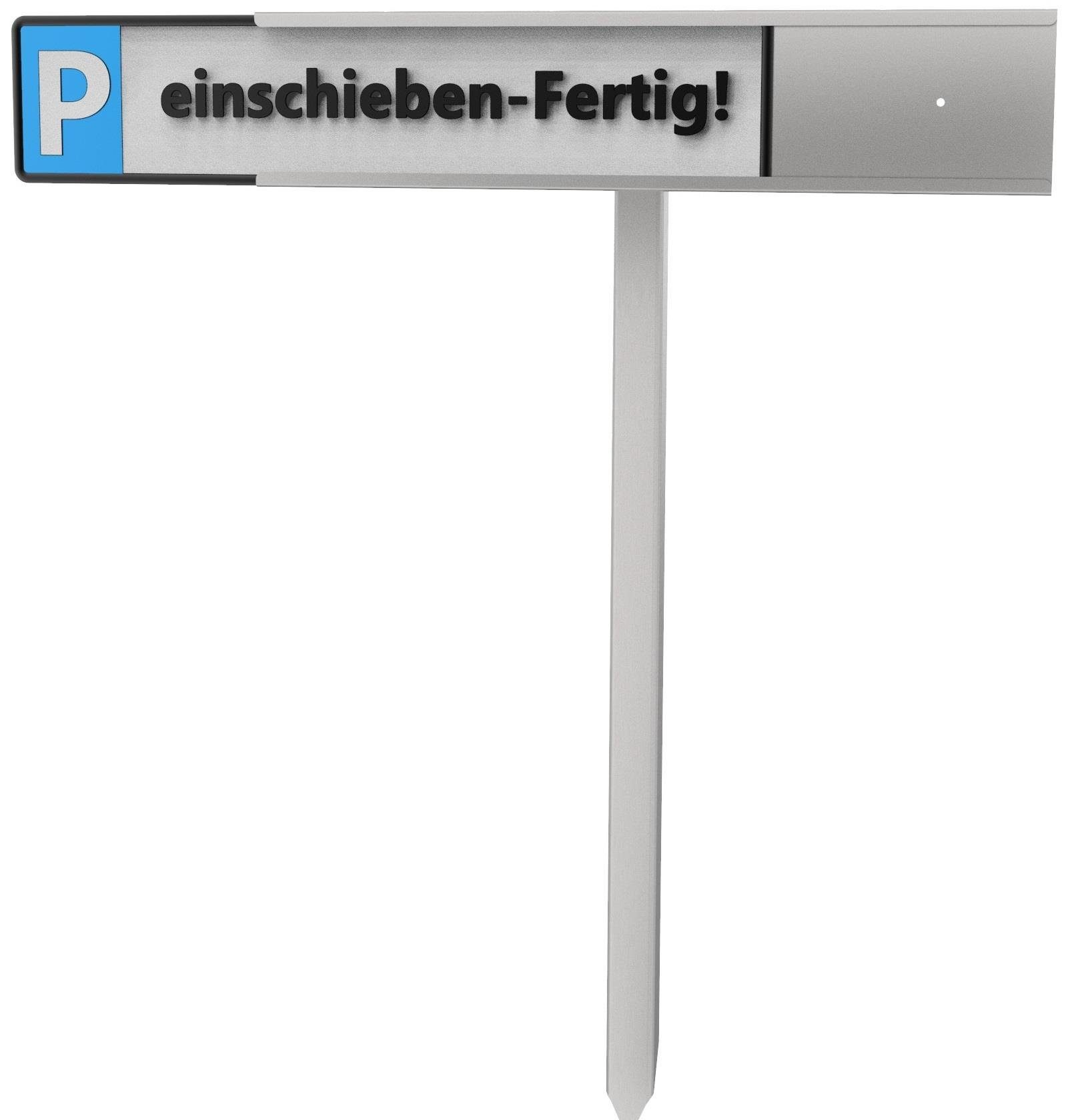 reinkedesign Halterung Edelstahl Parkschildhalterung - Erdspieß - KFZ-Kennzeichen, (Parkplatzkennzeichnung, Kennzeichen Halterung für den Parkplatz)