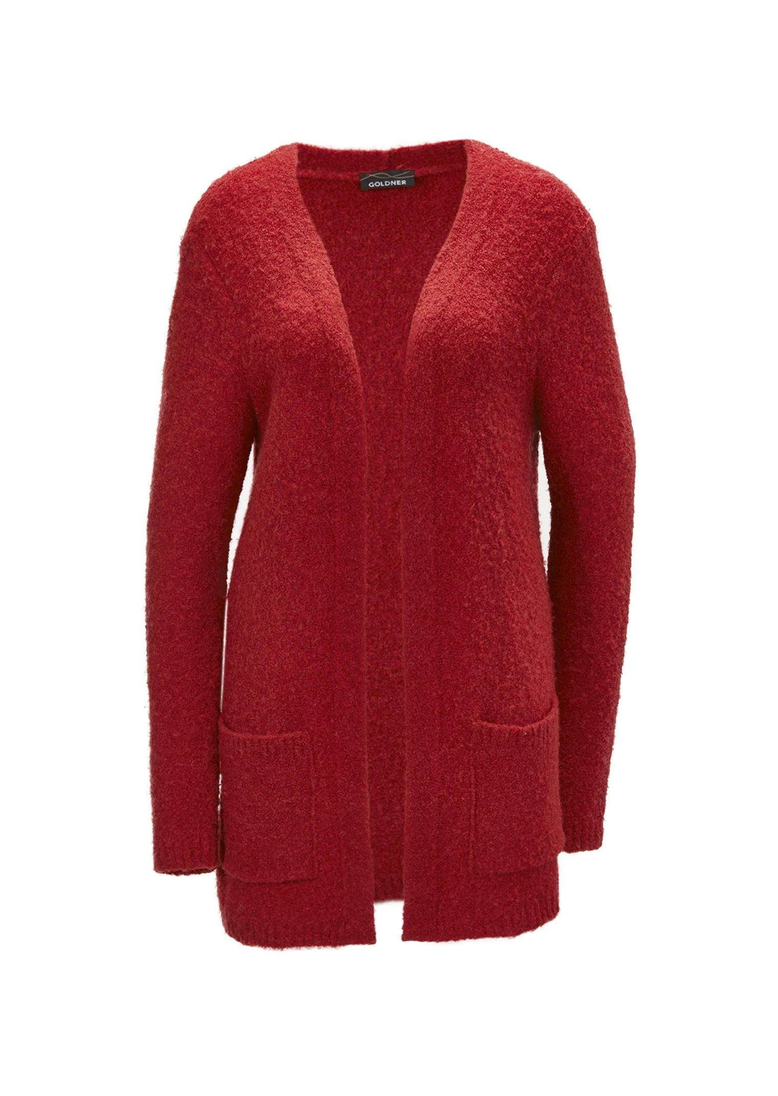 GOLDNER Strickjacke Kurzgröße: Legere Strickjacke aus Bouclégarn günstig online kaufen