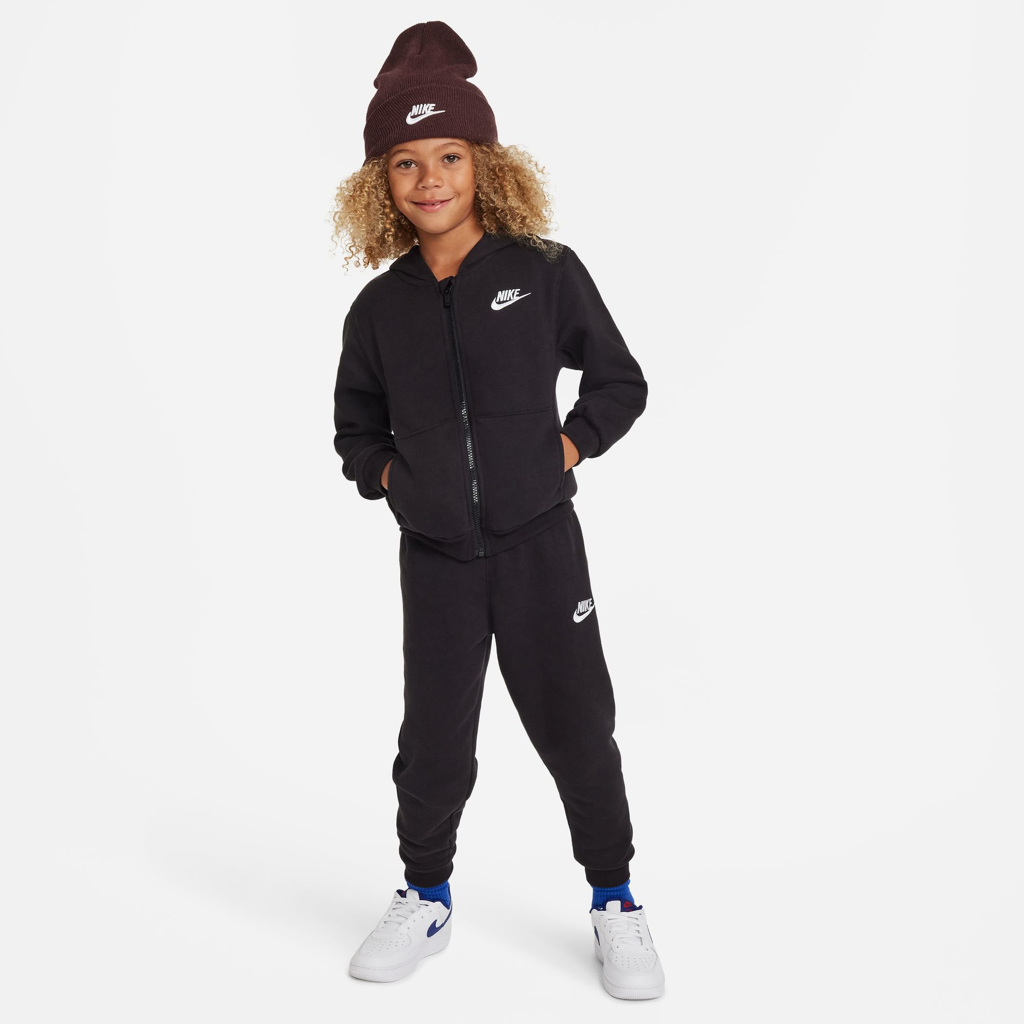 Nike Sportswear Jogginganzug LBR FZ CLUB SET (2-tlg), für Kinder, mit Kapuze, für Sport und Outdoor, aus Baumwollmischung