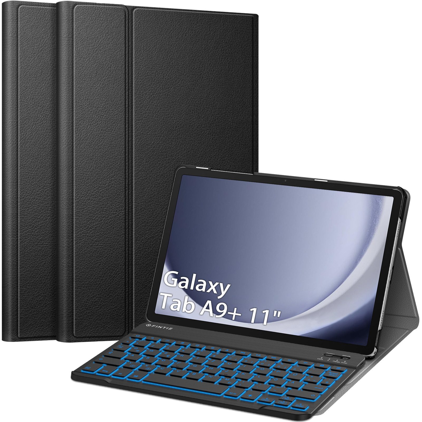 Fintie Hülle für Samsung Galaxy Tab A9 Plus 11 Zoll 2023 SM-X210/X216/X218 Tablet-Tastatur (Cover mit Abnehmbarer QWERTZ Layout Hintergrundbeleuchtung Tastatur)