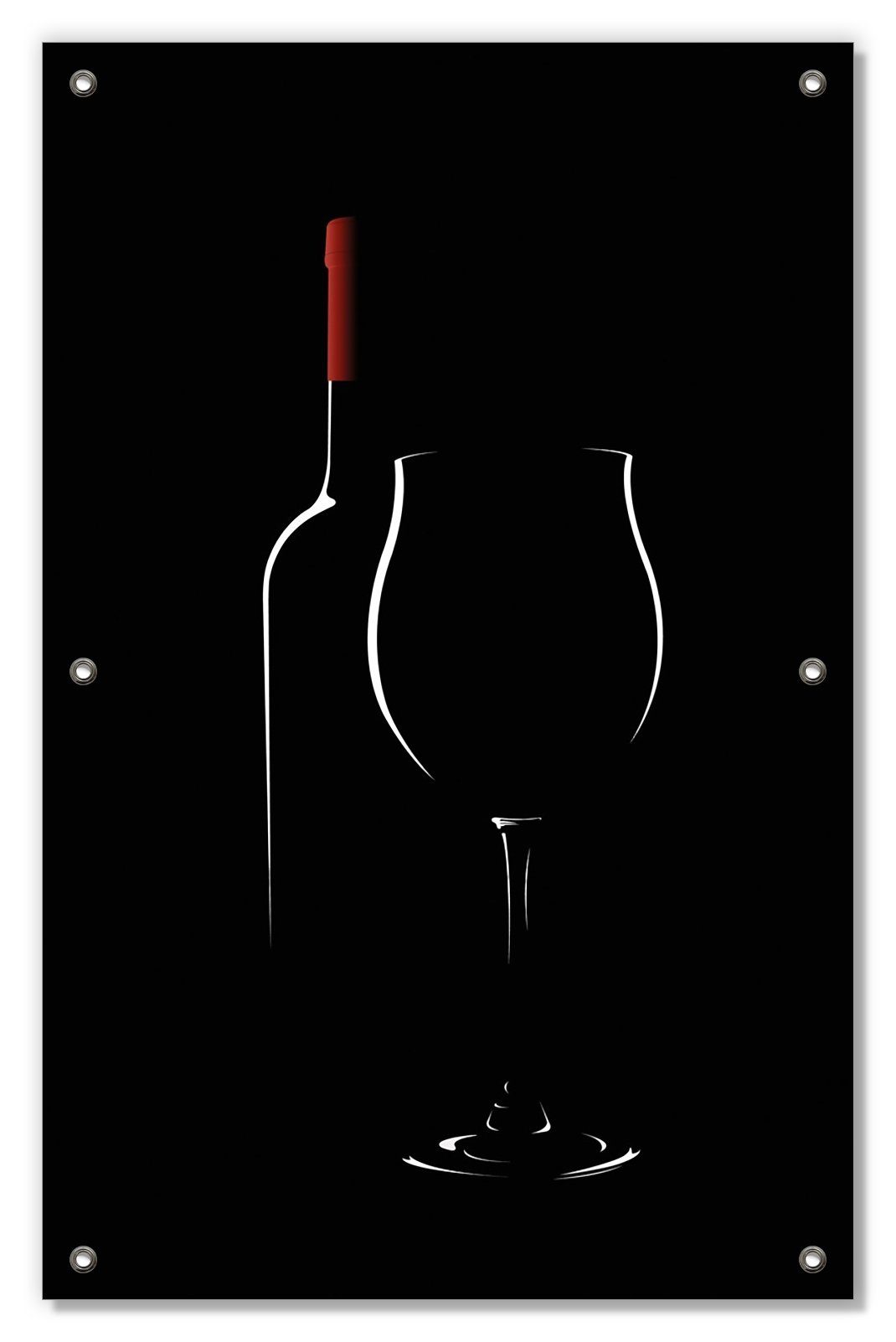 Sonnenschutz Rotwein bei Nacht, Wallario, blickdicht, mit Saugnäpfen, wiederablösbar und wiederverwendbar