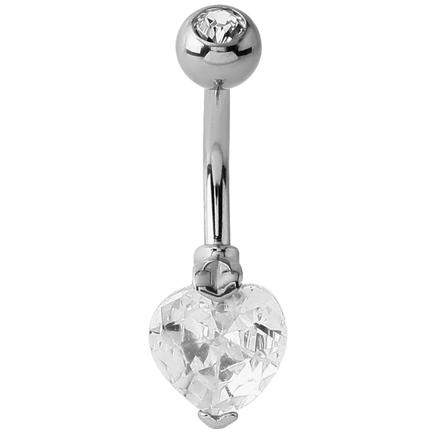 LUCARDI Bauchnabelpiercing Piercing - Stahl - Silber - Kristall - Damen