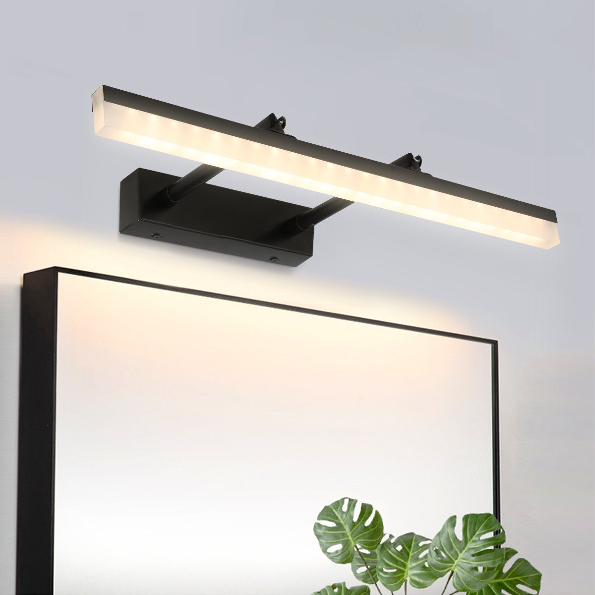 LETGOSPT LED Spiegelleuchte 9W Edelstahl Wandleuchte Spiegellampe aus 40cm