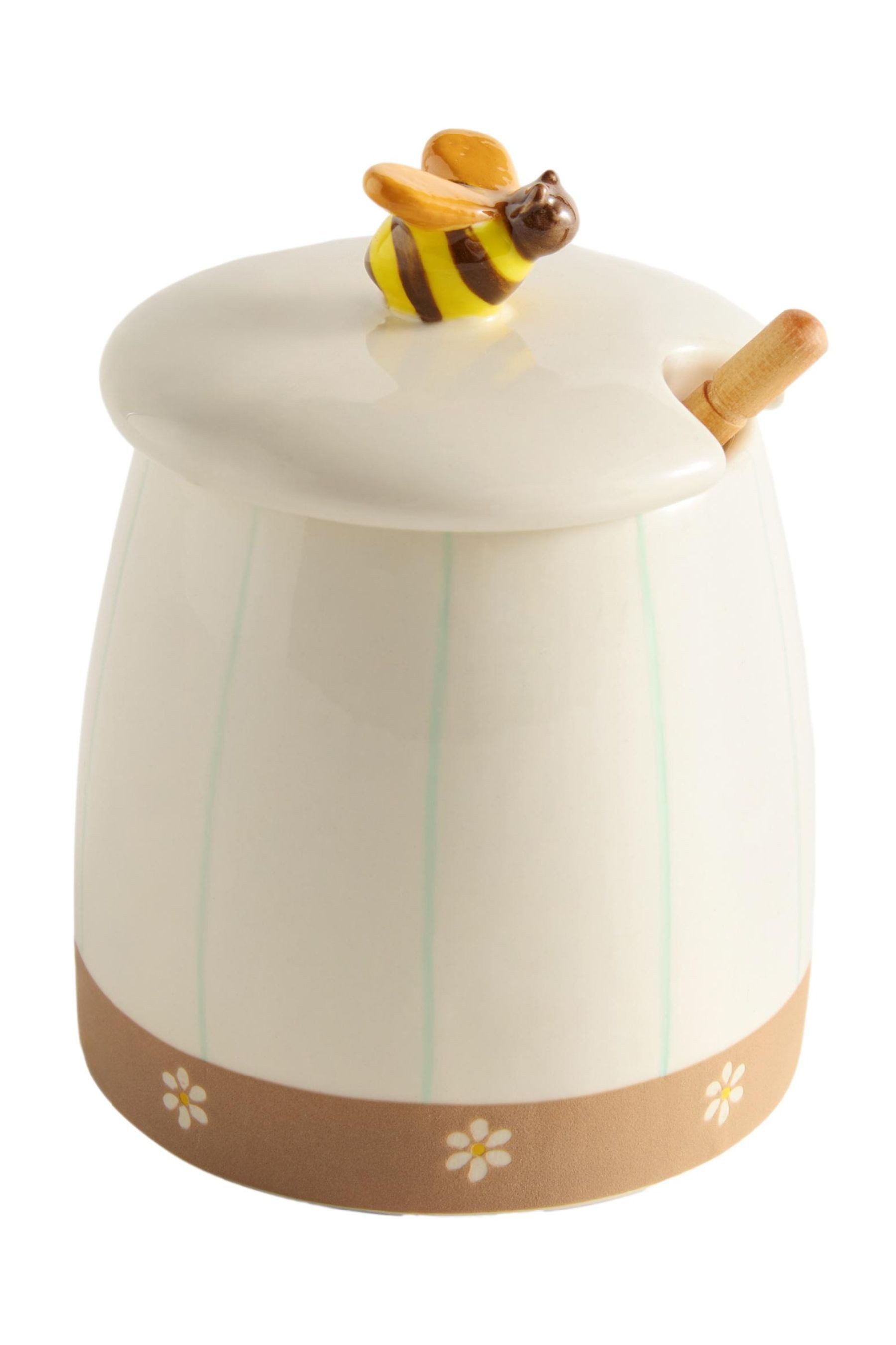 Next Honigglas Maisie Honigtopf mit Honigtropfer aus Holz, Steingut, (2-tlg)