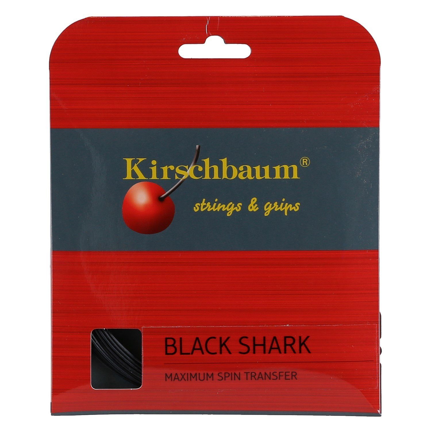 Kirschbaum Tennissaite Black Shark (Haltbarkeit+Spin) schwarz 12m Set, Saitendicke: 1.30