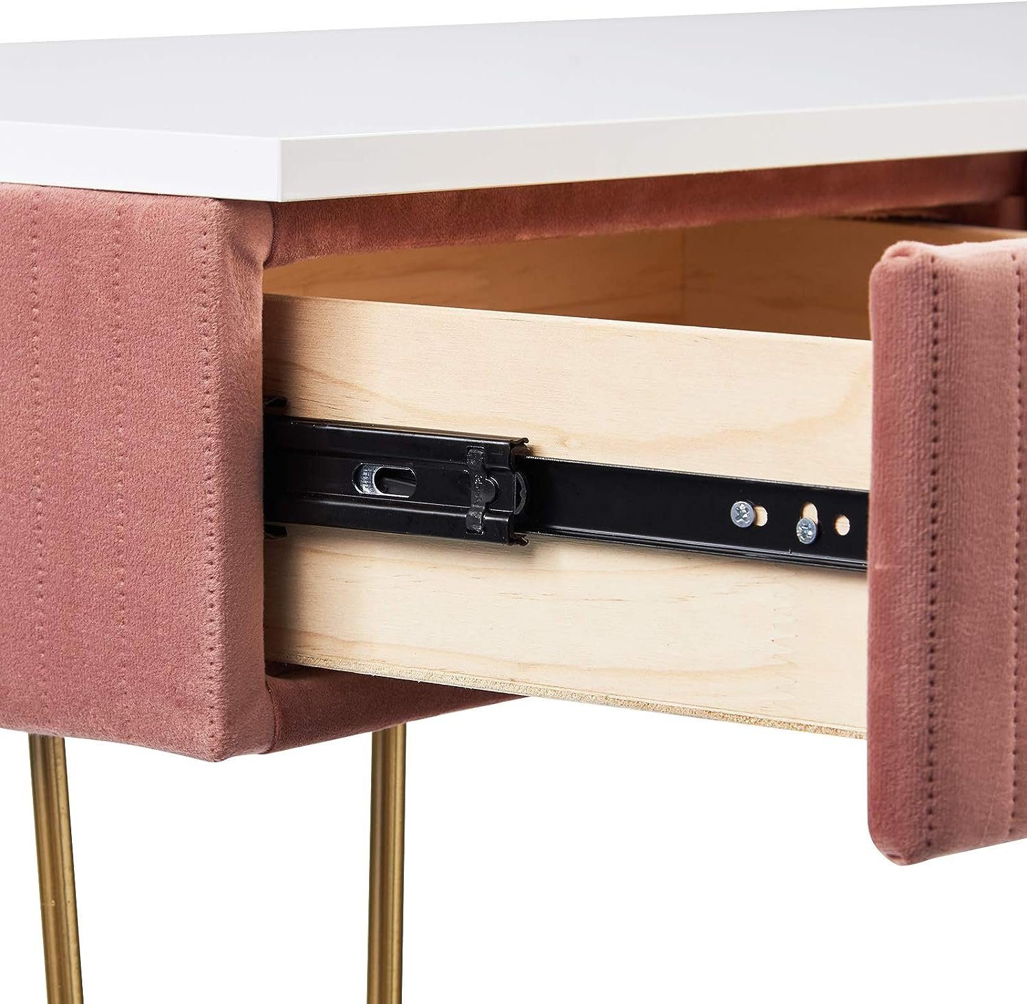 Hocker und Kosmetiktisch Woltu mit Rosa (1-St), Spiegel, Modern Schminktisch