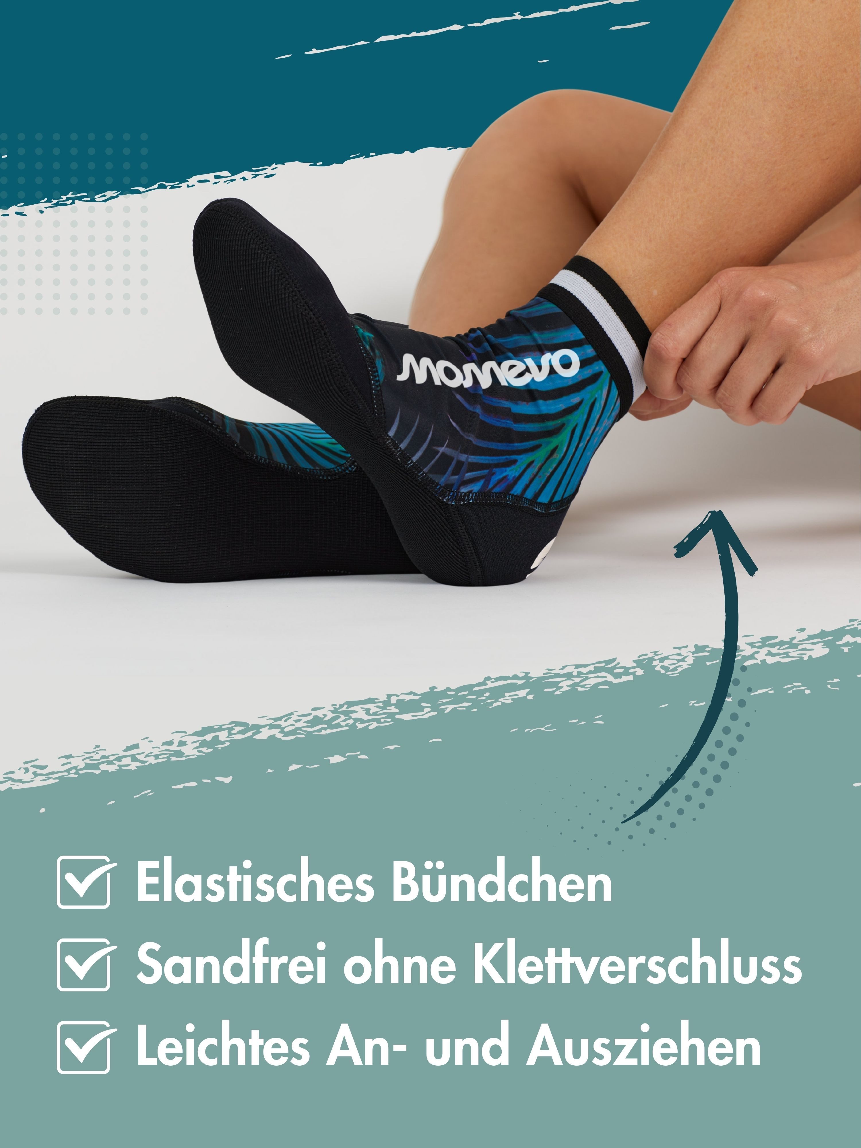 Momevo Neoprensocken Beachvolleyball Socken aus Neopren Schützende Beachsocken Herren Damen weich, leicht, robust