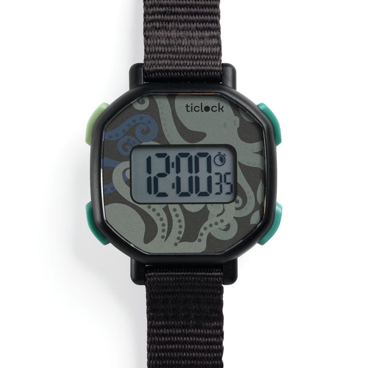 DJECO Digitaluhr Armbanduhr digital Beleuchtung Stoppuhr Kinderuhr inkl. Batterie Oktopus