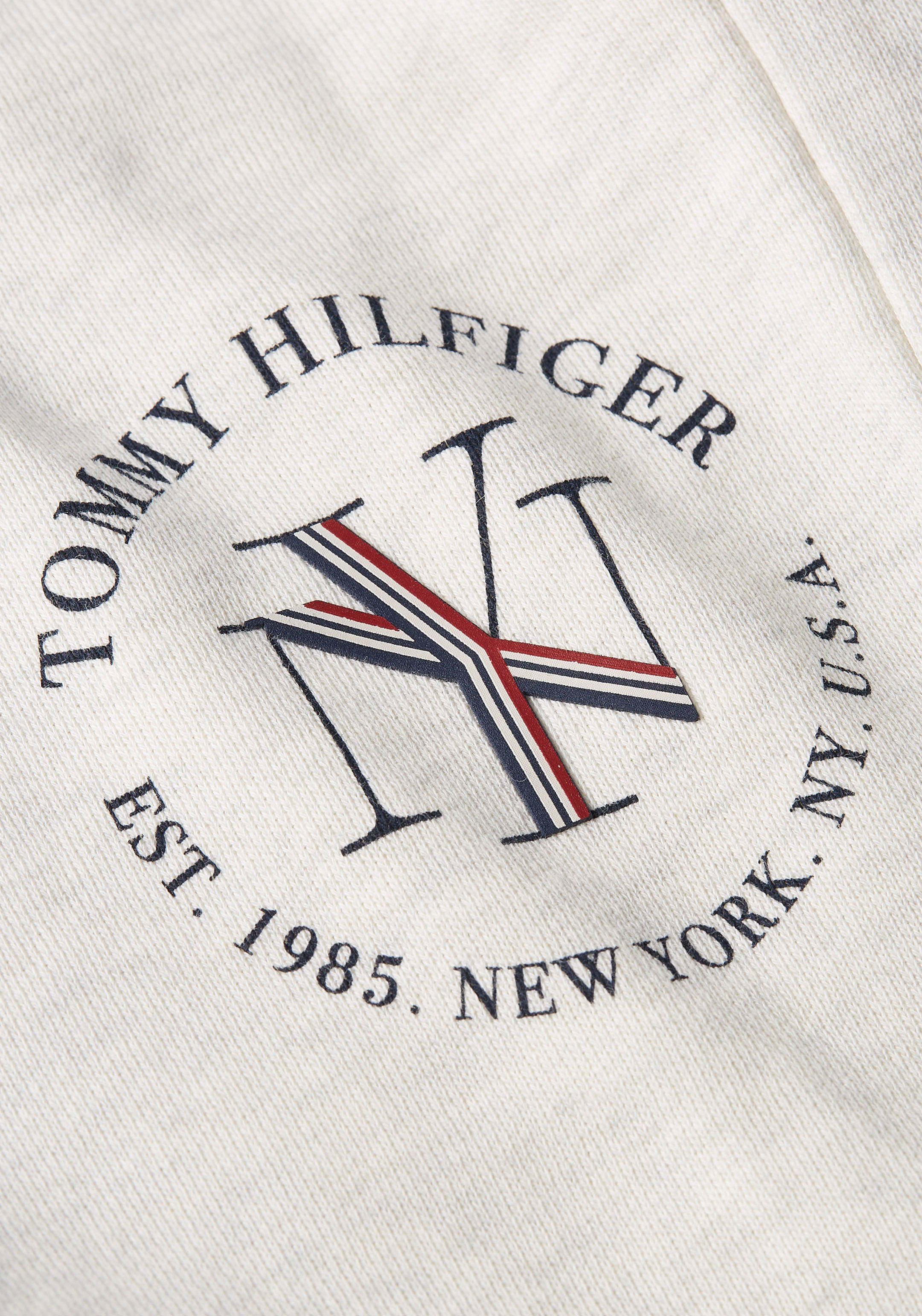 Tommy Hilfiger Sweatpants Tommy TAPERED NYC Markenlabel White-Heather mit Hilfiger ROUNDALL SWEATPANTS