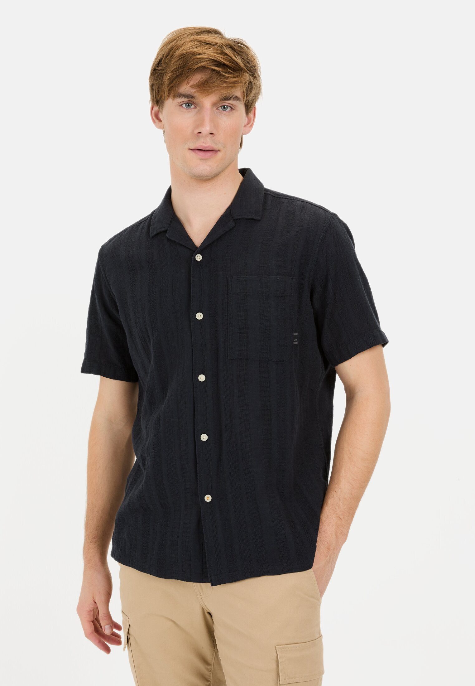 camel active Kurzarmhemd mit Brusttasche Kurzarm Resortkragen Resortkragen günstig online kaufen