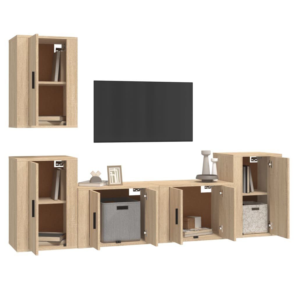 vidaXL TV-Schrank 5-tlg. Sonoma-Eiche Eiche TV-Schrank-Set (5-St) Sonoma Holzwerkstoff