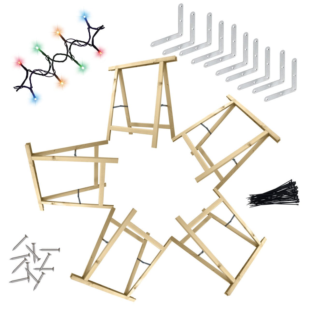 iWerk Dekostern Holzklappbock Weihnachtsstern Selbstbauset