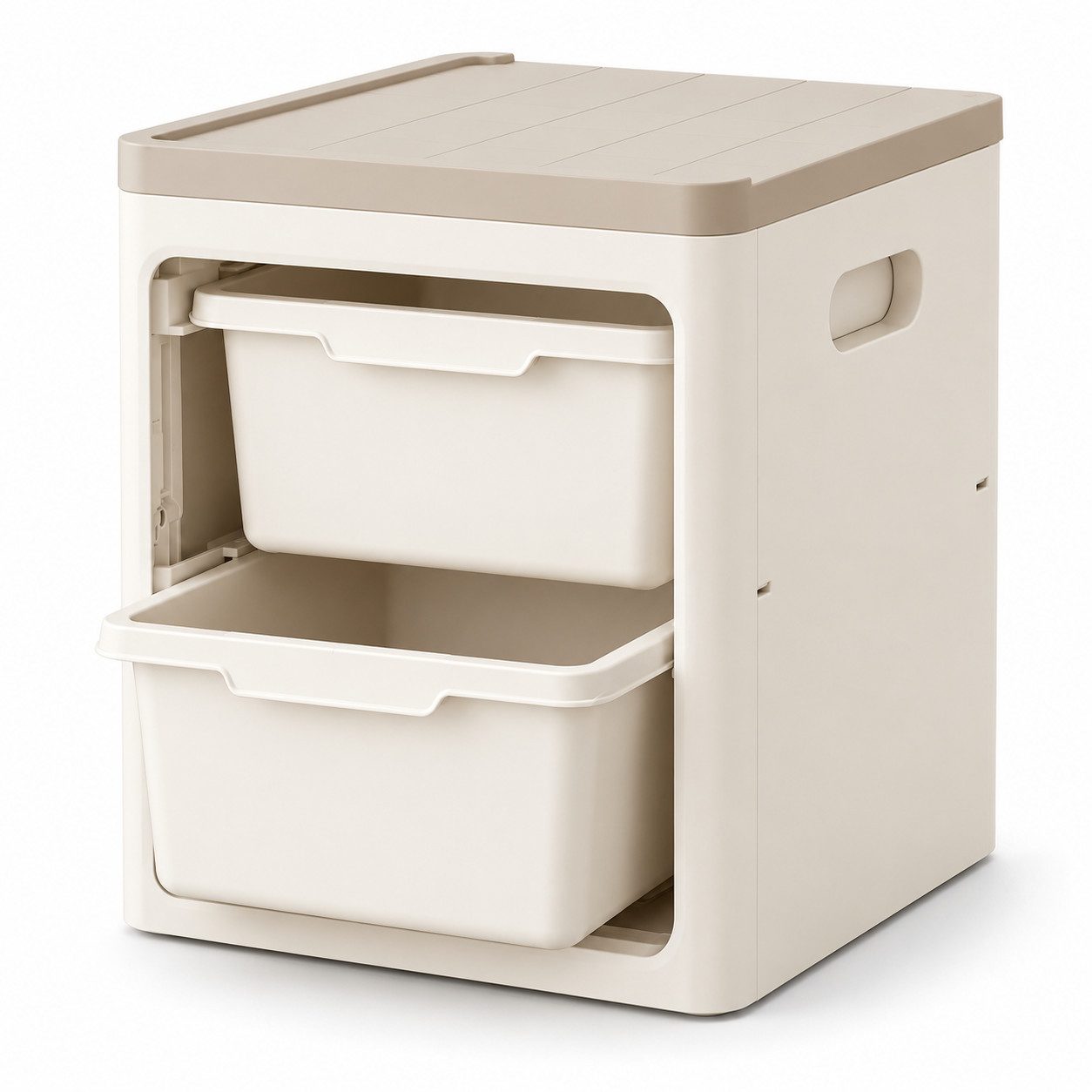 PLANEXPERT Aufbewahrungsbox Aufbewahrungsregal mit 2 Schubladen, stapelbar, 39×39×45 cm (Set, 3 St., Spielzeug rein, Ordnung drin), 2 Schubladen – doppelt ordentlich