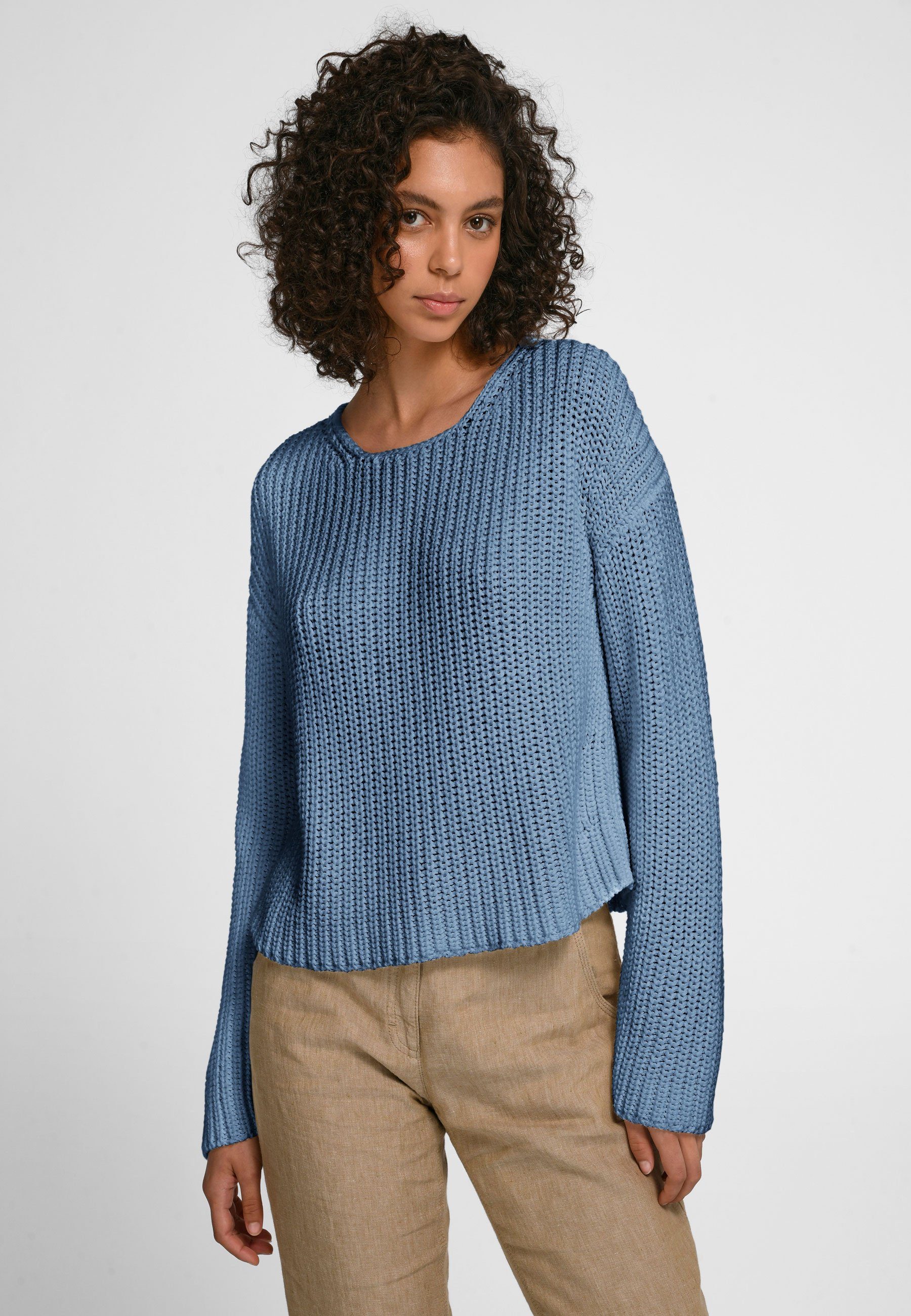 Hahn modernem mit Cotton Strickpullover HELLBLAU Peter Design