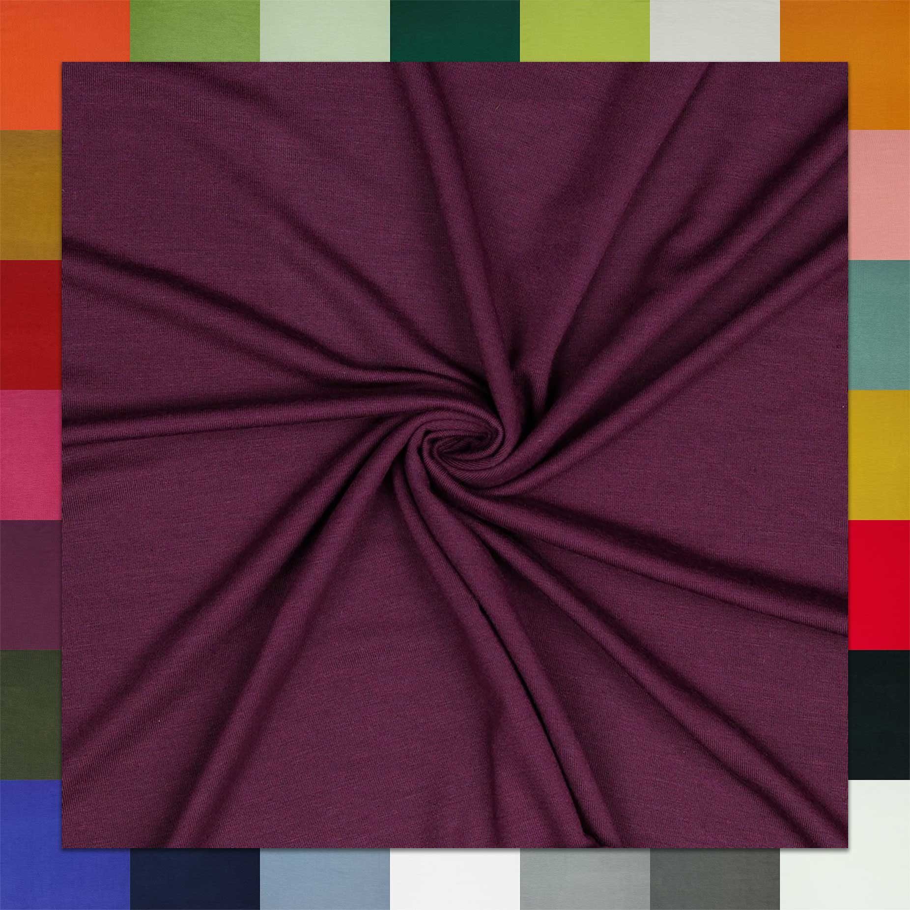 Thumbnail - maDDma Stoff 0,5m Modaljersey Meterware Modalstoff Modal Jersey Tencel™ Modal, aubergine