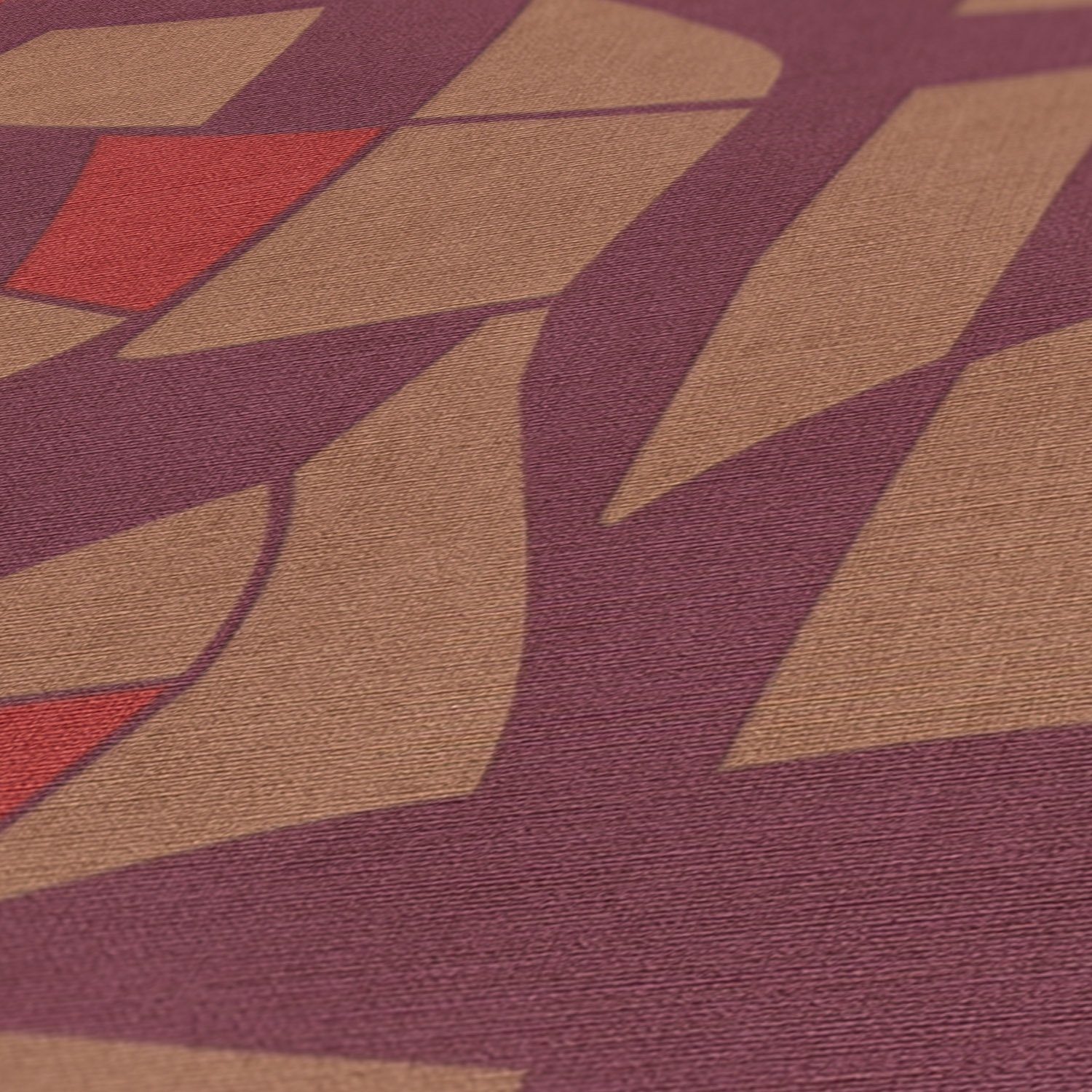 A.S. Création Vliestapete Antigua Tapete Formen, matt, Grafiktapete mit Retrotapete lila,rot,beige geprägt, St), (1