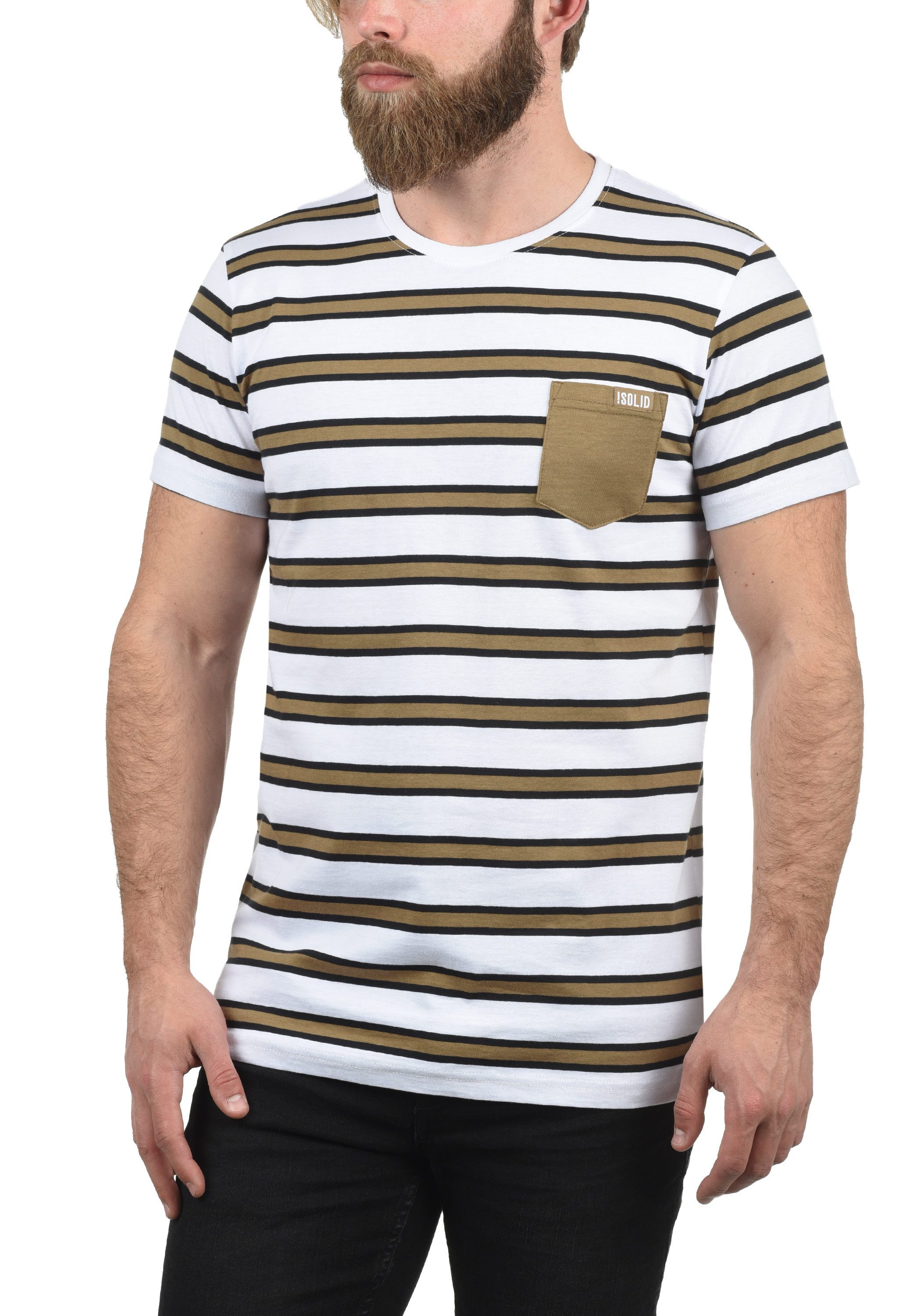 !Solid Rundhalsshirt SDSalu Kurzarmshirt mit Streifen
