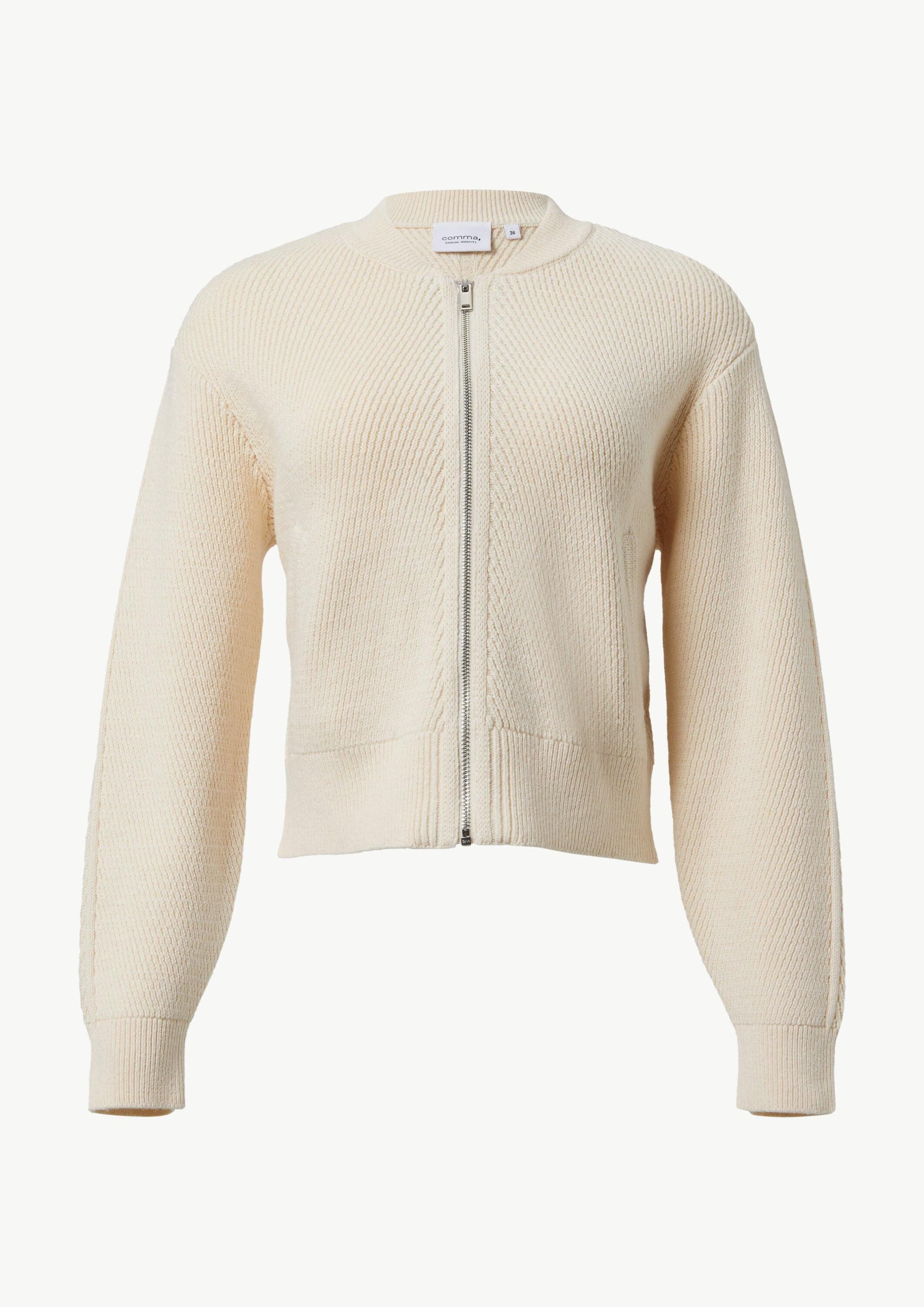 comma Cardigan Strickjacke Kurze Strickjacke mit Eingrifftaschen