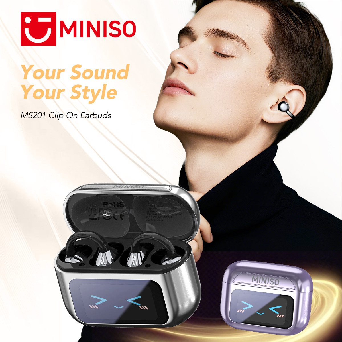 MINISO MINISO MS201 offener Kopfhörer : 134-Sprachen-Übersetzung Bluetooth-Kopfhörer