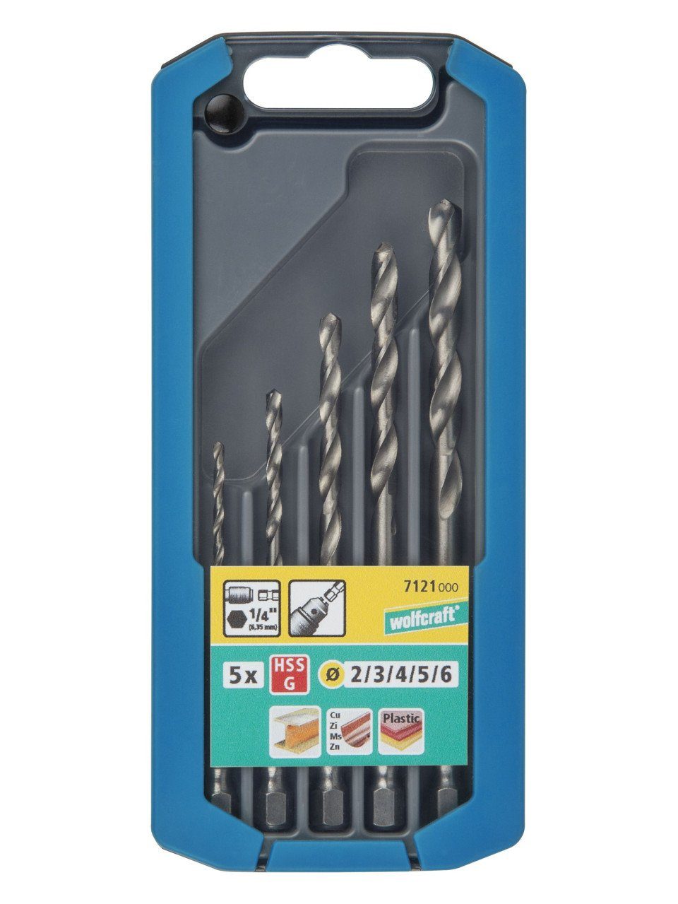 Wolfcraft Metallbohrer Wolfcraft Metallbohrer-Set HSS Sechskant-Schaft Ø