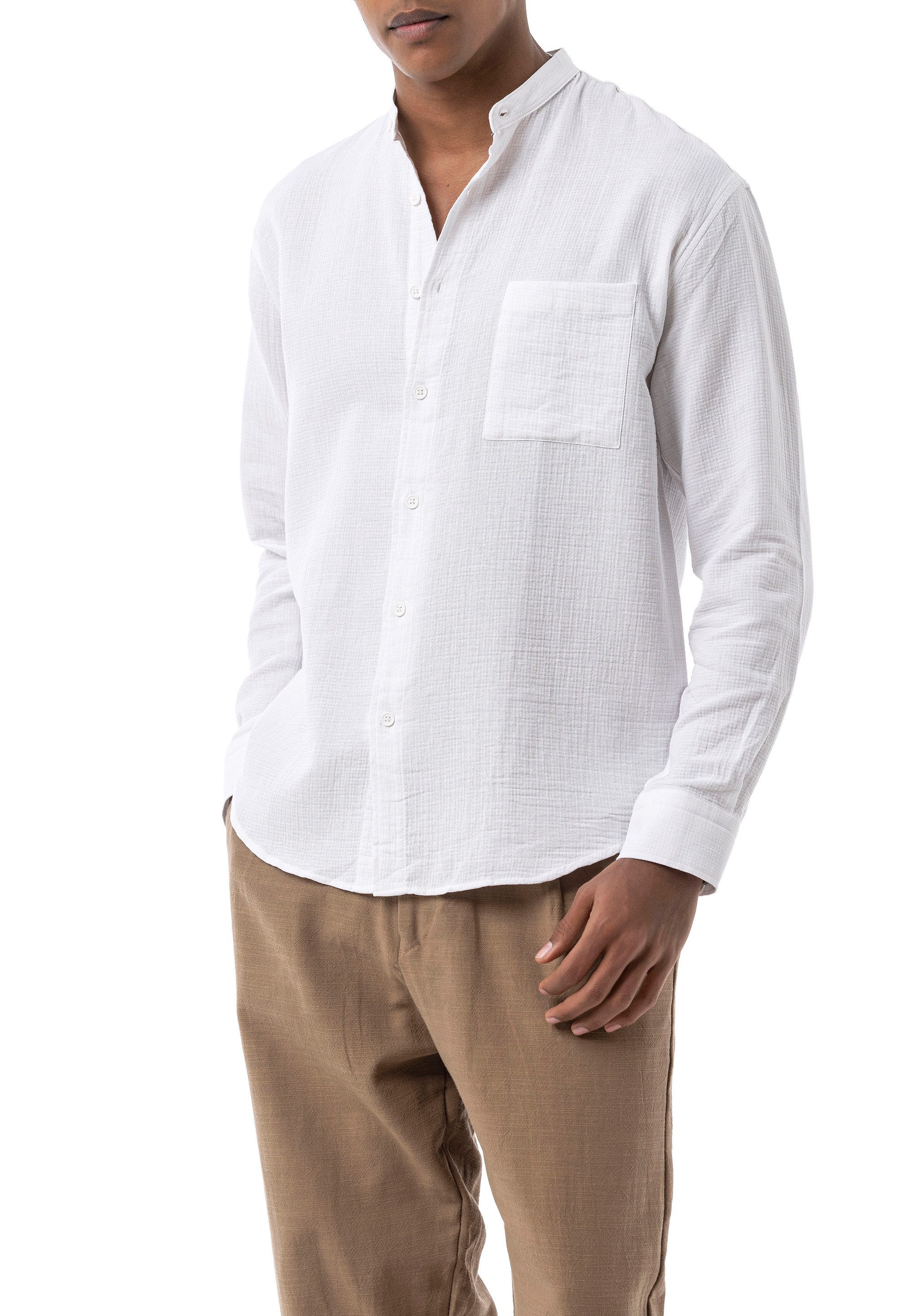 RedBridge Langarmhemd by Spruce - Leichtes Langarmhemd mit Stehkragen – luf günstig online kaufen