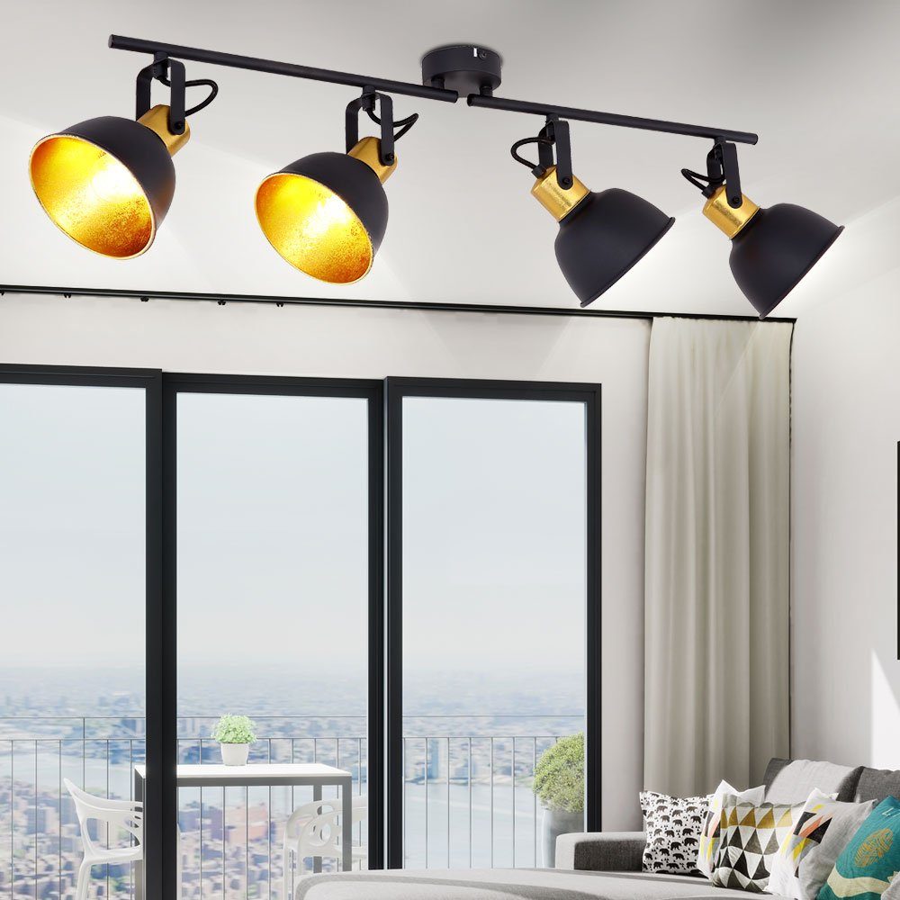 Licht gold-farben Zimmer Decken inklusive, Leuchtmittel LED nicht Wohn Deckenleuchte, Balken Lampe Globo Ess Schiene Leuchte