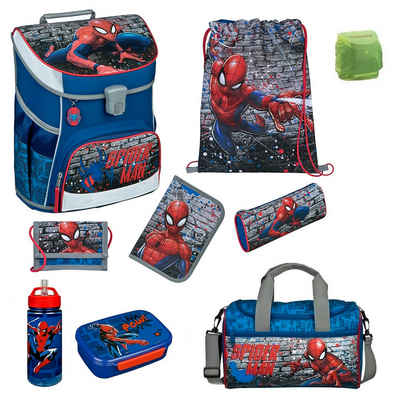 Scooli Schulranzen Scooli CampusFit (Set, 9-tlg., inkl. Federmappe und Sporttasche), SPIDERMAN