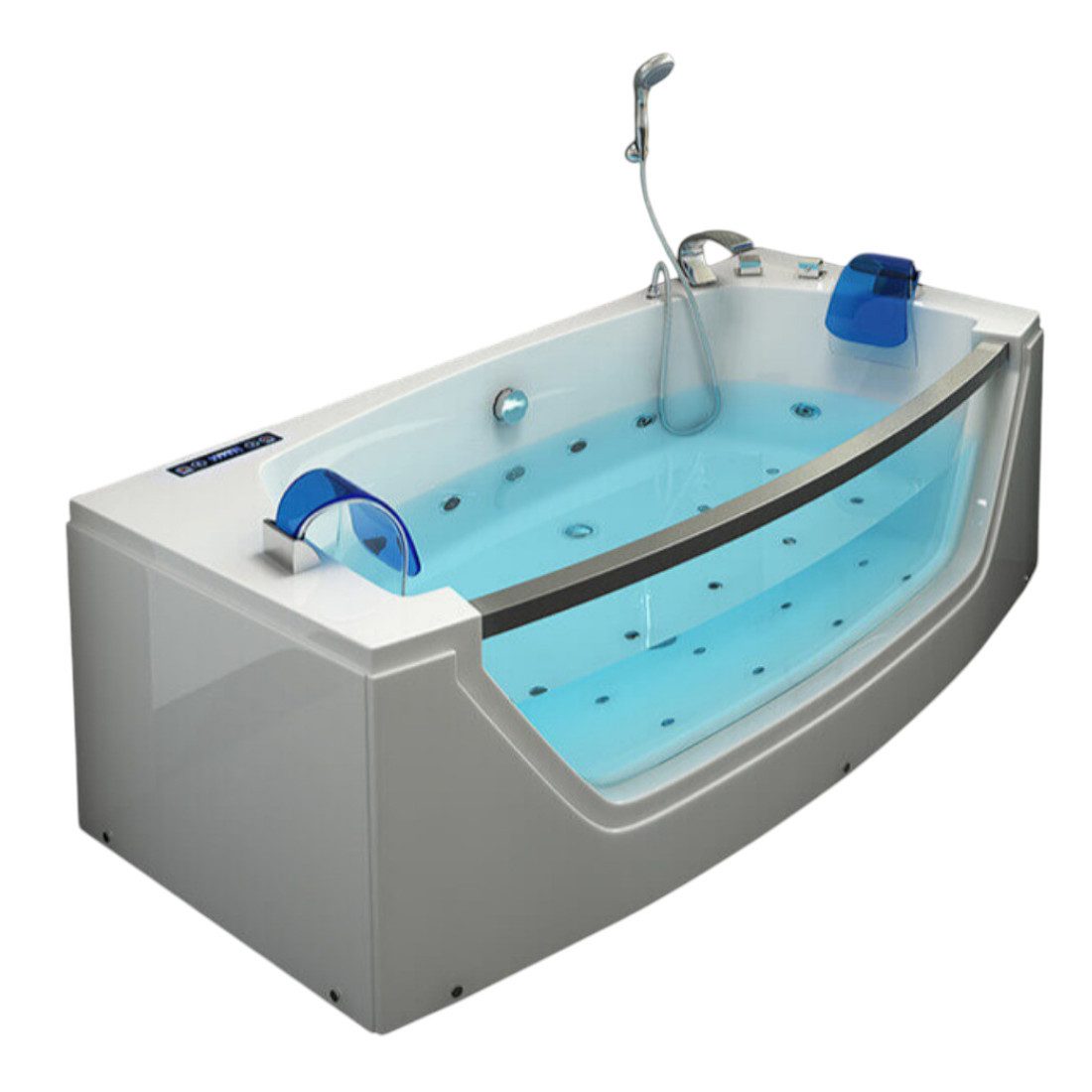DEKO VERTRIEB BAYERN Whirlpool-Badewanne Luxus LED Whirlpool Badewanne SET 175x85 +Heizung +Hydrojet+Ozon NEU