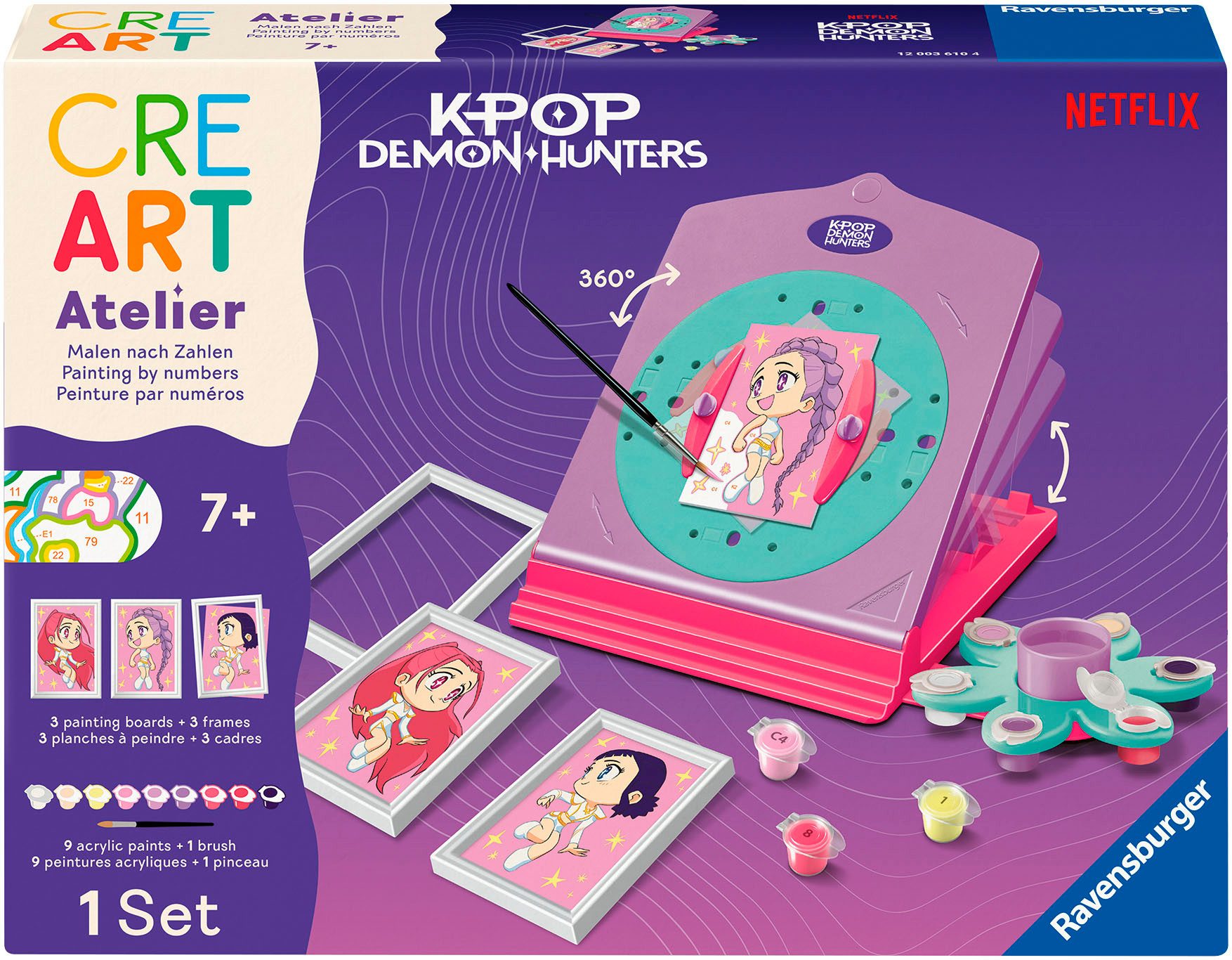 Ravensburger Malen nach Zahlen CreArt, K-Pop Demon Hunters - Atelier Rumi, Mira & Zoey, Made in Europe