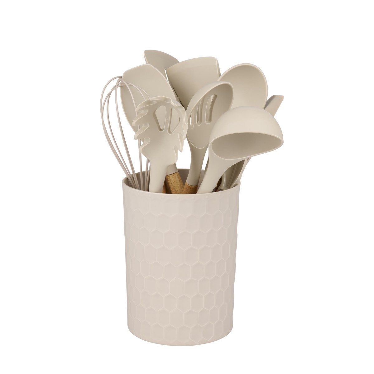Alpina Kochbesteck-Set Alpina Küchenutensil 12-teilig - Silikon mit Bambusgriff