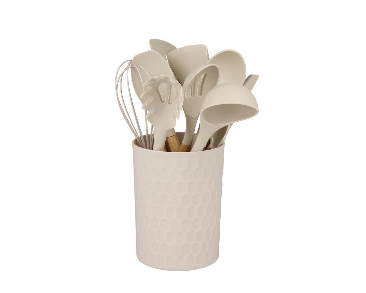 Alpina Kochbesteck-Set Alpina Küchenutensil 12-teilig - Silikon mit Bambusgriff