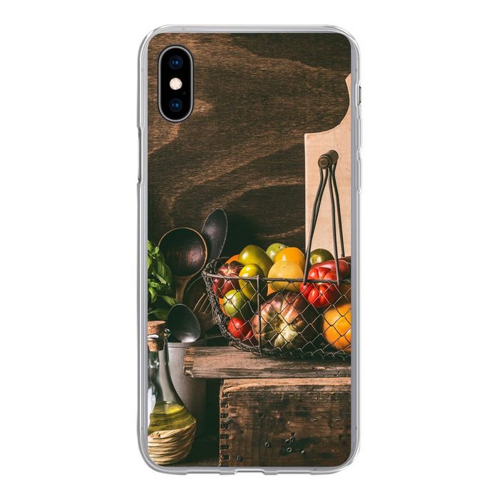 MuchoWow Handyhülle Gemüse - Kräuter - Rustikal - Stilleben - Basilikum Handyhülle Apple iPhone Xs Max Smartphone-Bumper Print Handy