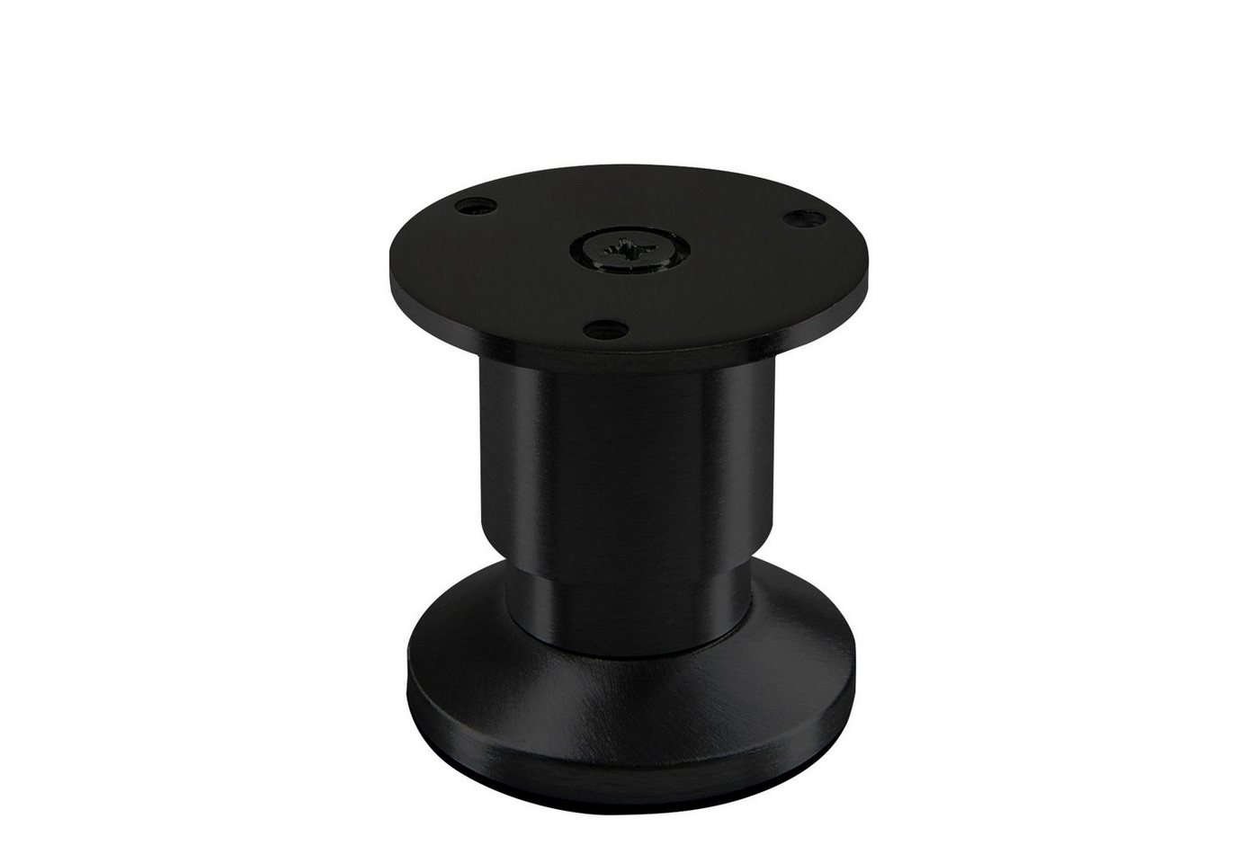 SO-TECH® Möbelfuß ALPHA, belastbar bis 250 kg, höhenverstellbar bis 15 mm, (1-St), Höhe 50 mm, Aluminium, schwarz eloxiert
