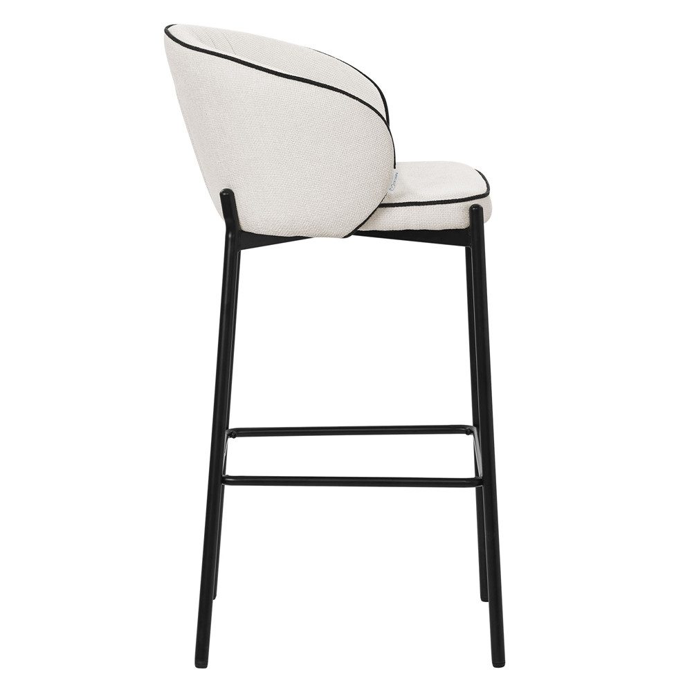 ML-DESIGN Barhocker Gepolsterter Barstuhl mit Metallgestell Rückenlehne und Fußstütze (2 St), Bistrohocker 2er Set Beige Stoffbezug Tresenhocker Küchenhocker